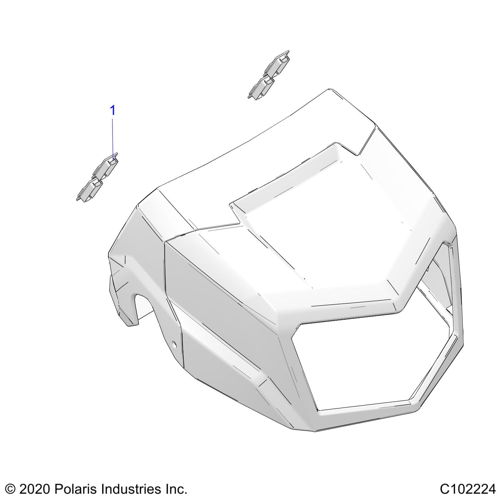 2026 SPORTSMAN TOURING 570 PREM β BODY, HEADLIGHT POD PLUGS - A26SDZ57AB (C102224) diagram