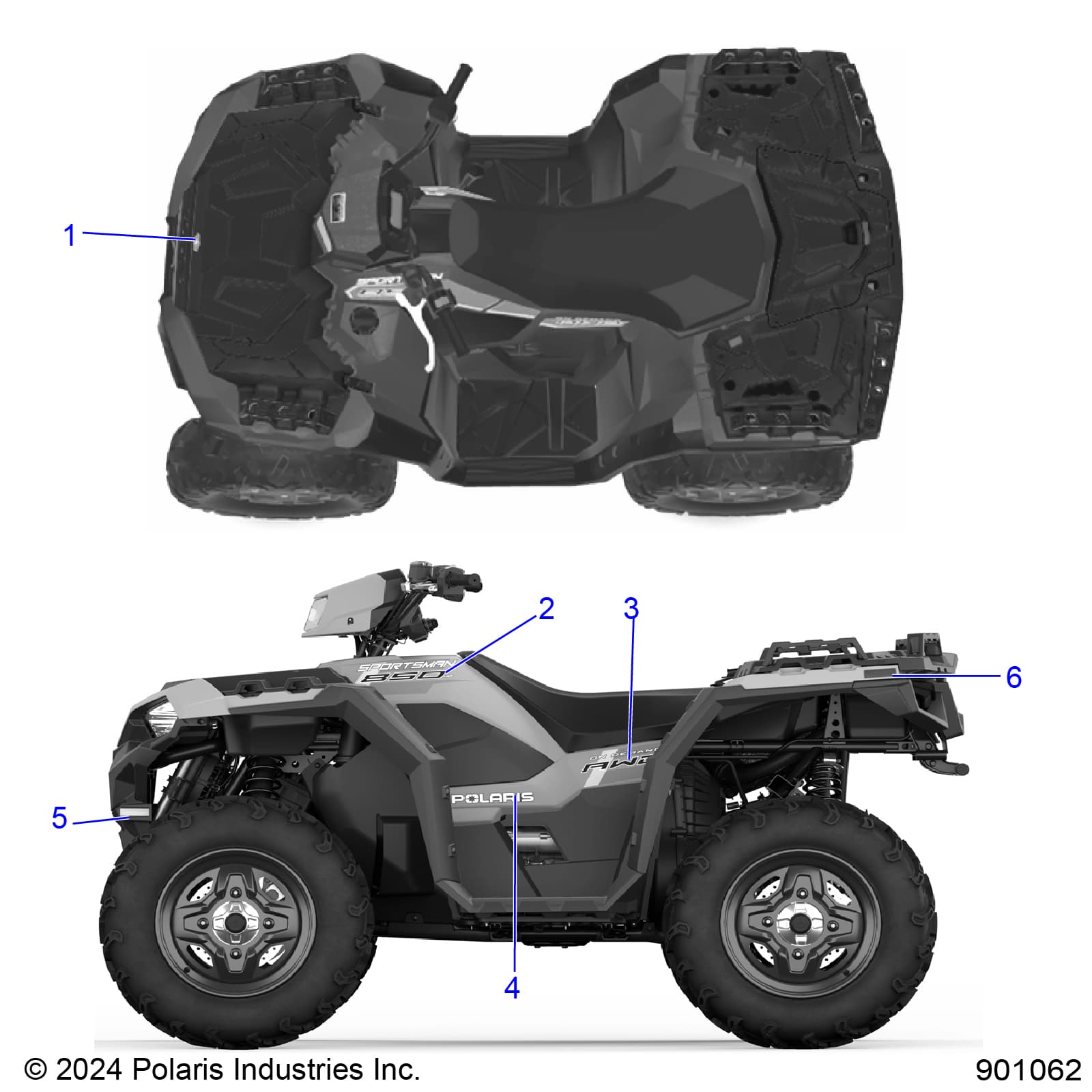 2026 SPORTSMAN 850 48" R02 - A26SXA85A1 β BODY, DECALS, GRAPHIC - A26SXA85A1 (901062) diagram