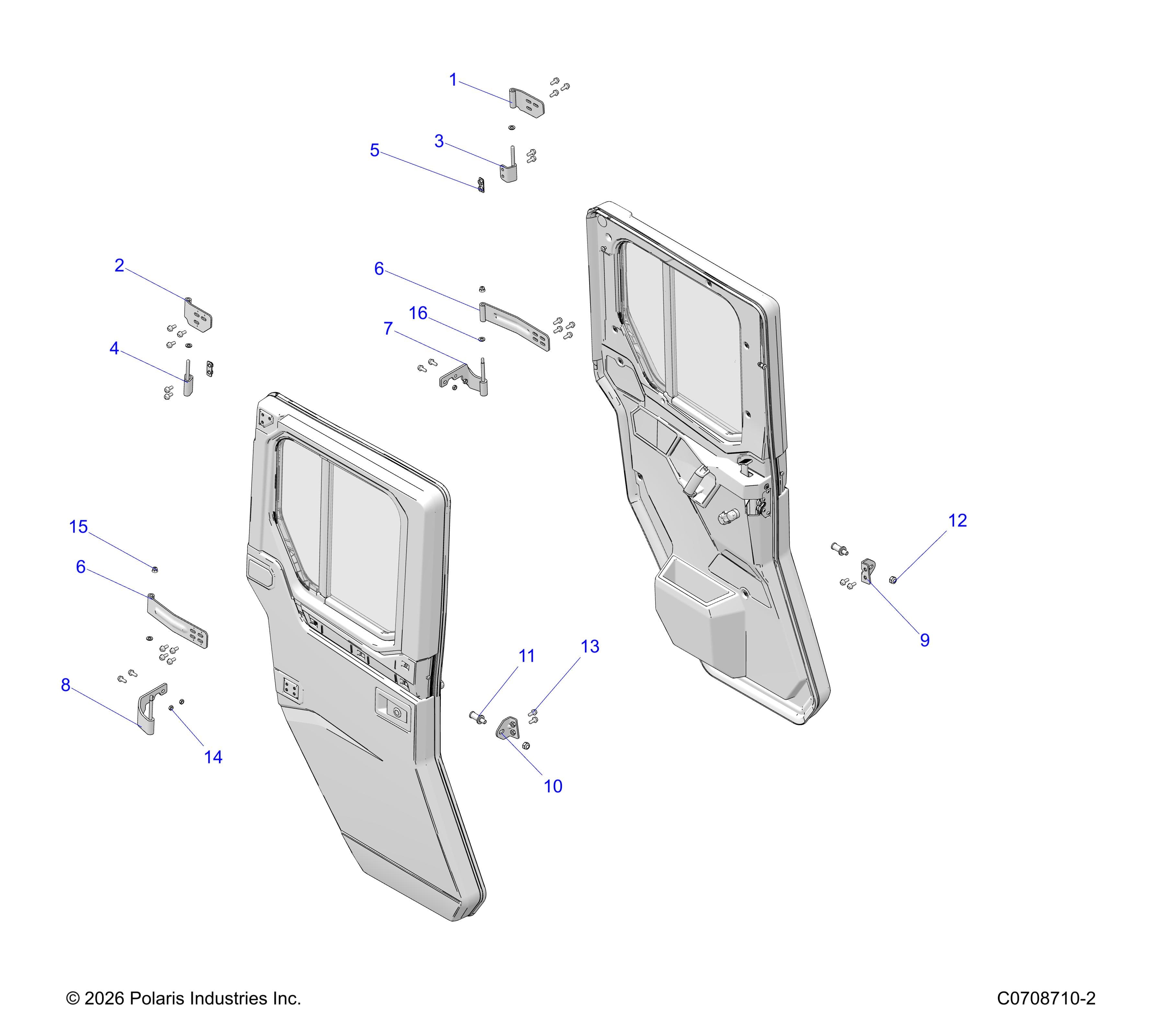 2026 RANGER 1000 XP CREW NSTR PREMIUM β BODY, DOOR, REAR MOUNTING diagram
