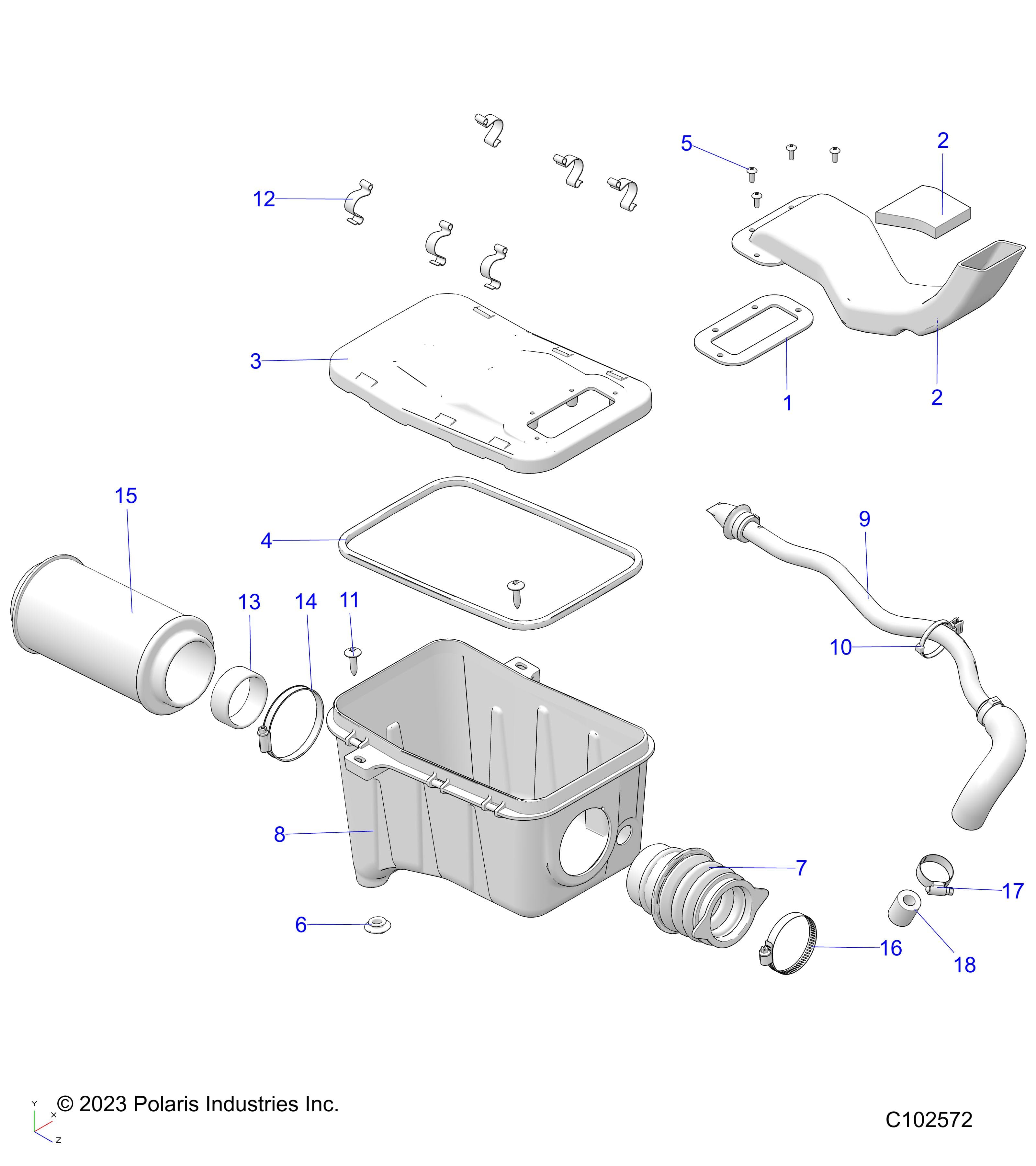2026 SPORTSMAN 450 EPS 50S β ENGINE, AIR INTAKE SYSTEM - A26SEE50B1/B4 (C102572) diagram