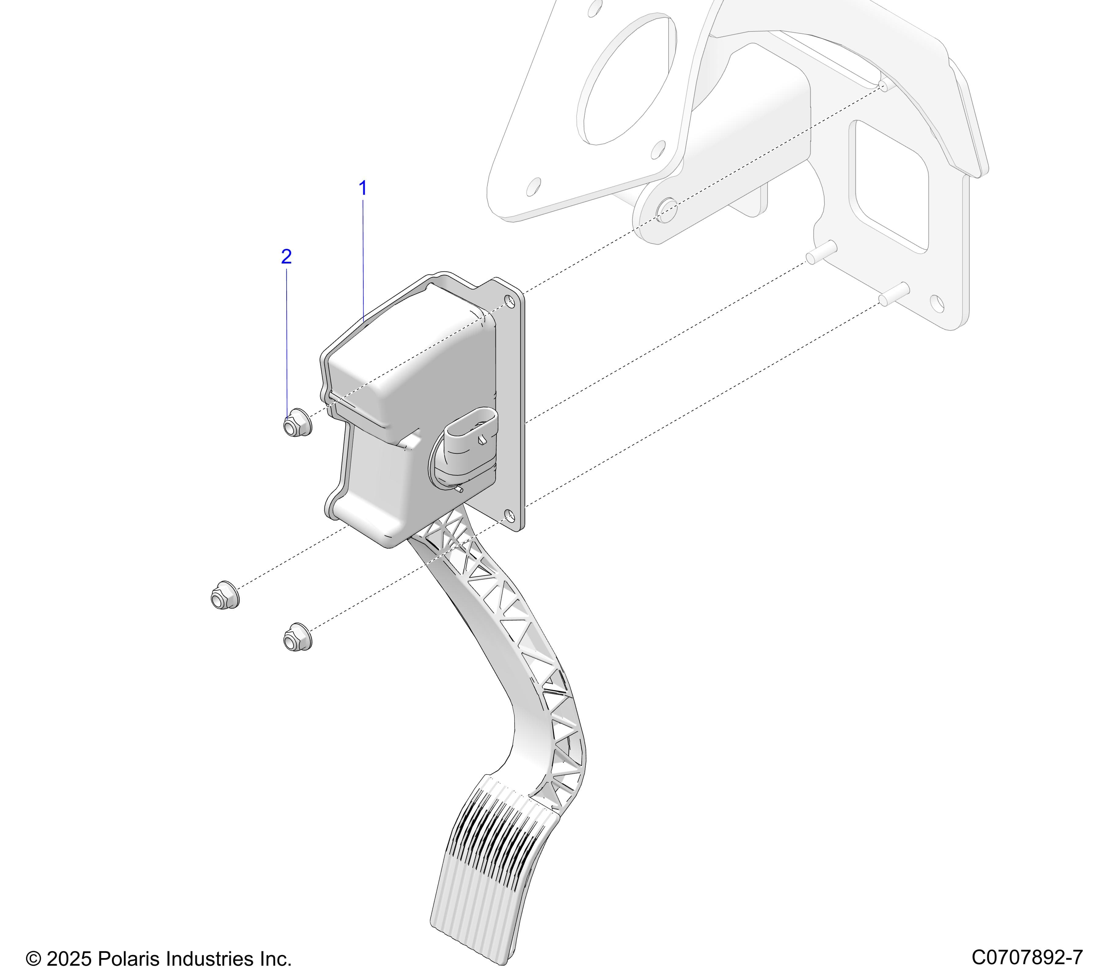 2026 GENERAL 1000 SPORT β ENGINE, THROTTLE PEDAL diagram