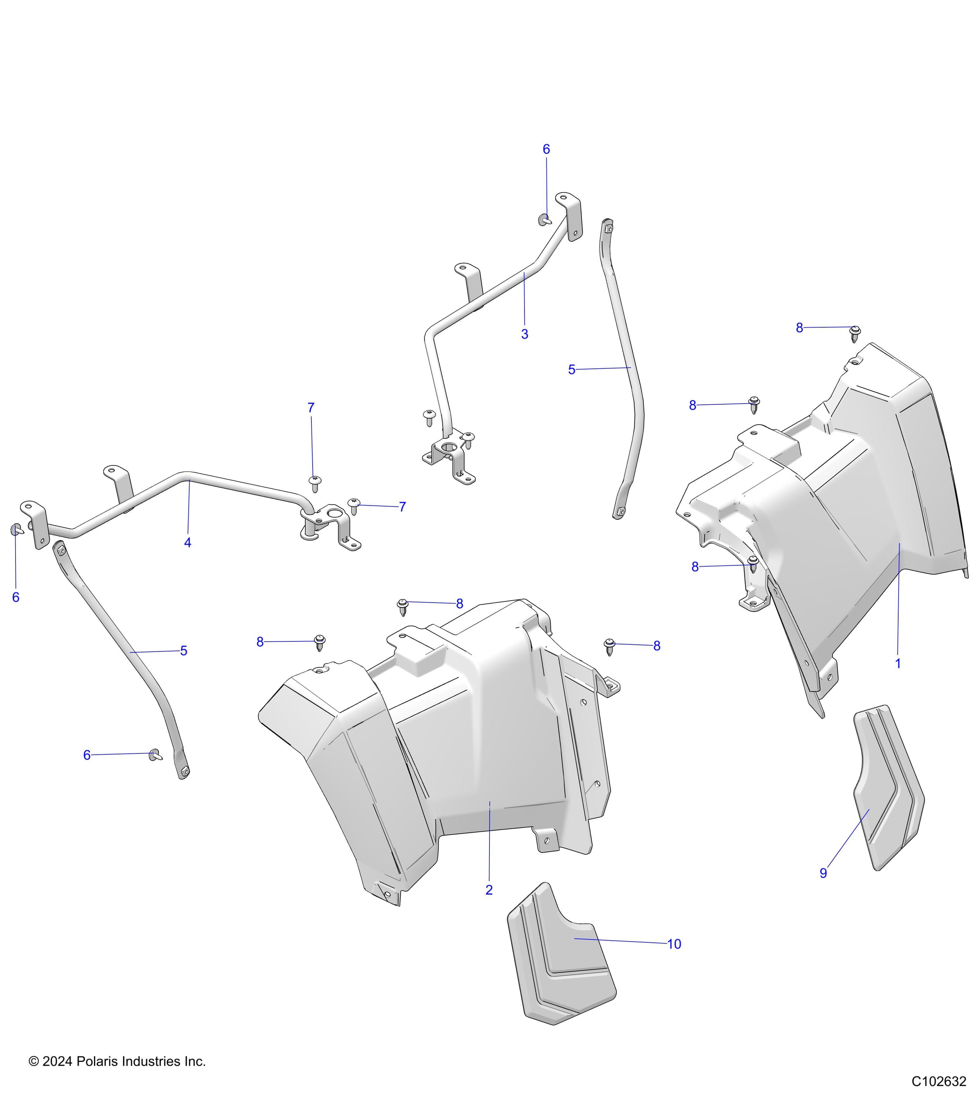 2026 SPORTSMAN 570 X2 EPS β BODY, REAR CAB - A26SWE57AL (C102632) diagram
