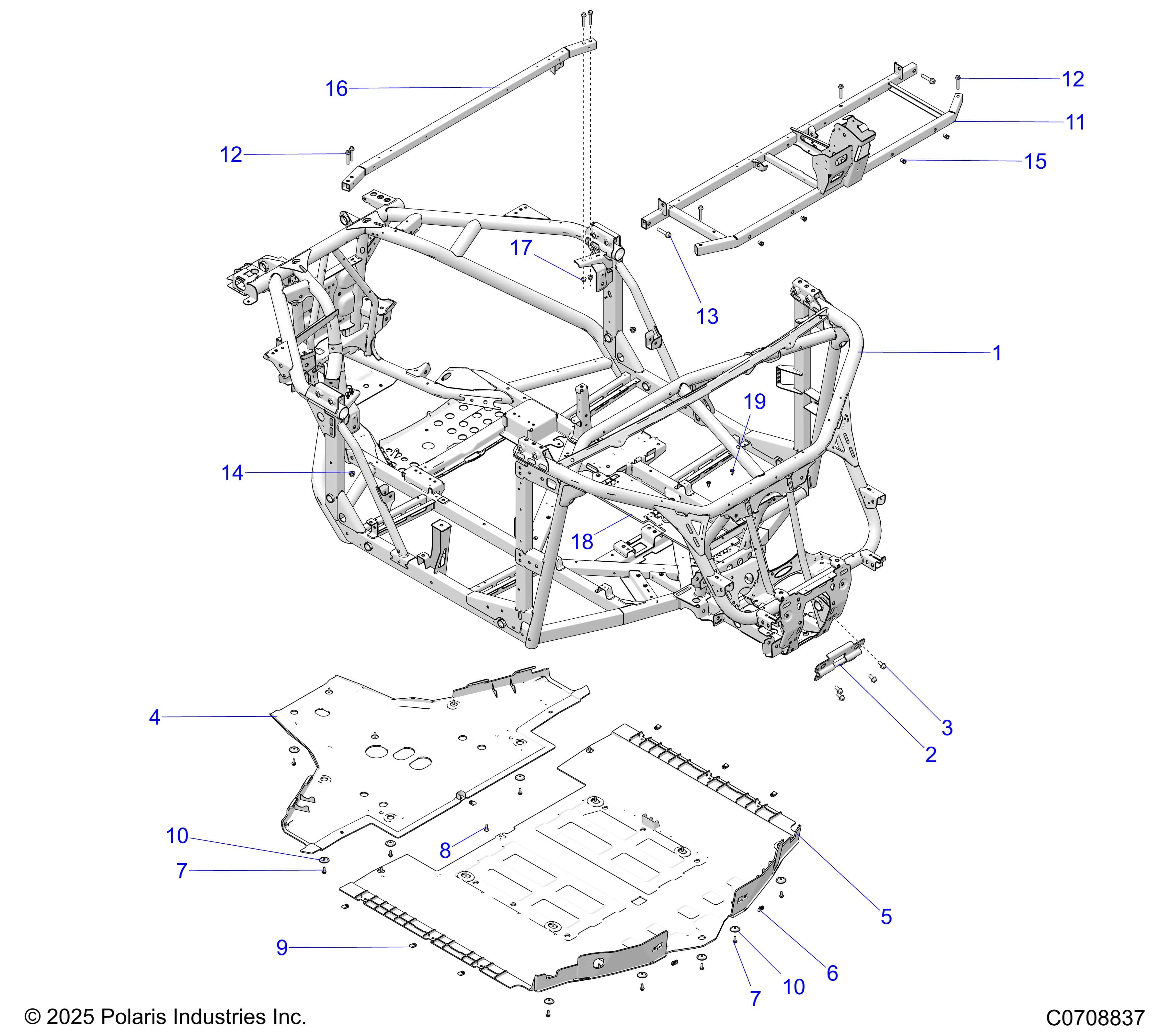 2026 POLARIS XPEDITION ADV NORTHSTAR β CHASSIS, MAIN FRAME AND SKID PLATES diagram