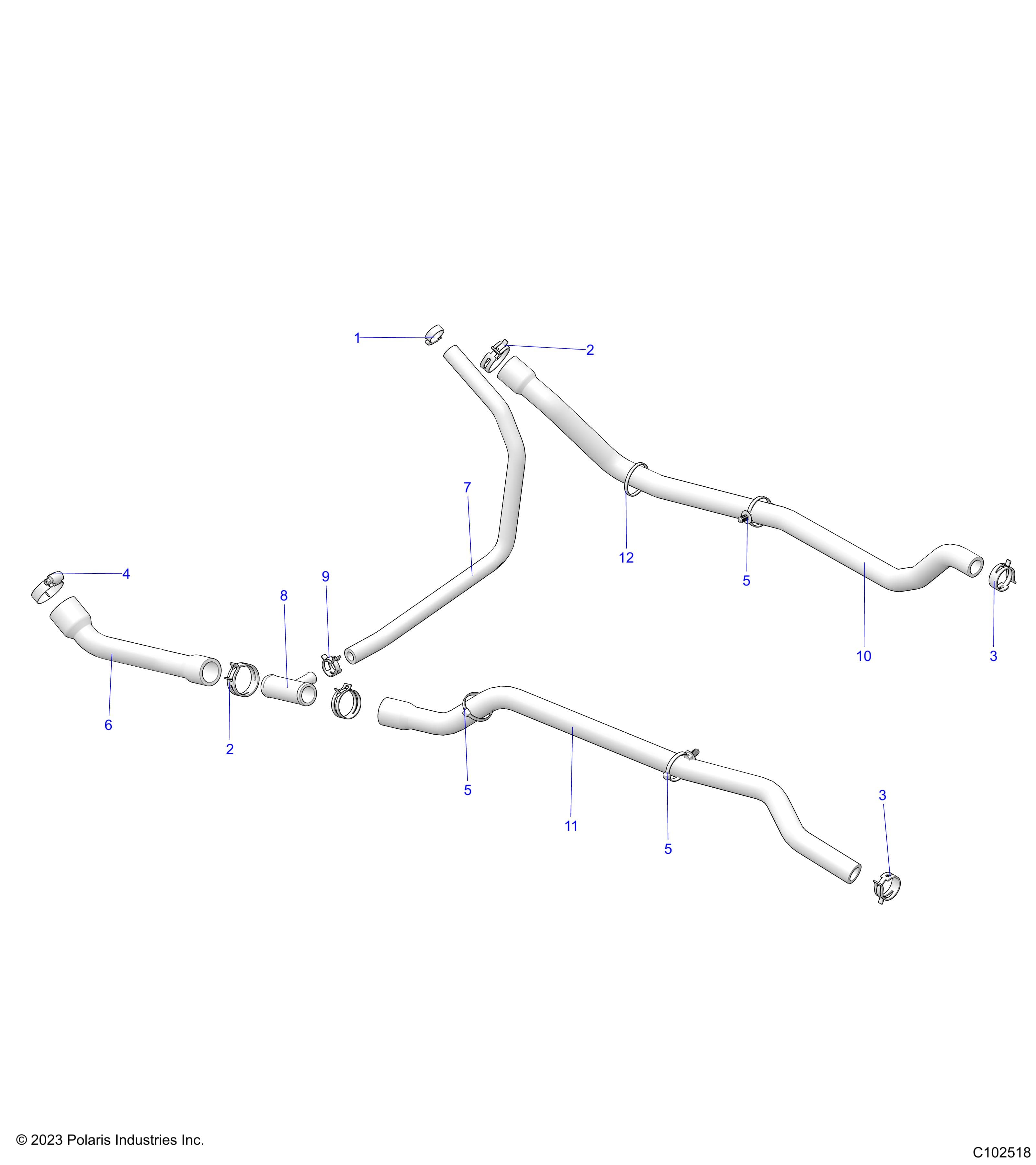 2026 SPORTSMAN TOURING 570 ULT β ENGINE, COOLING SYSTEM, HOSES - A26SJR57AG (C103003) diagram