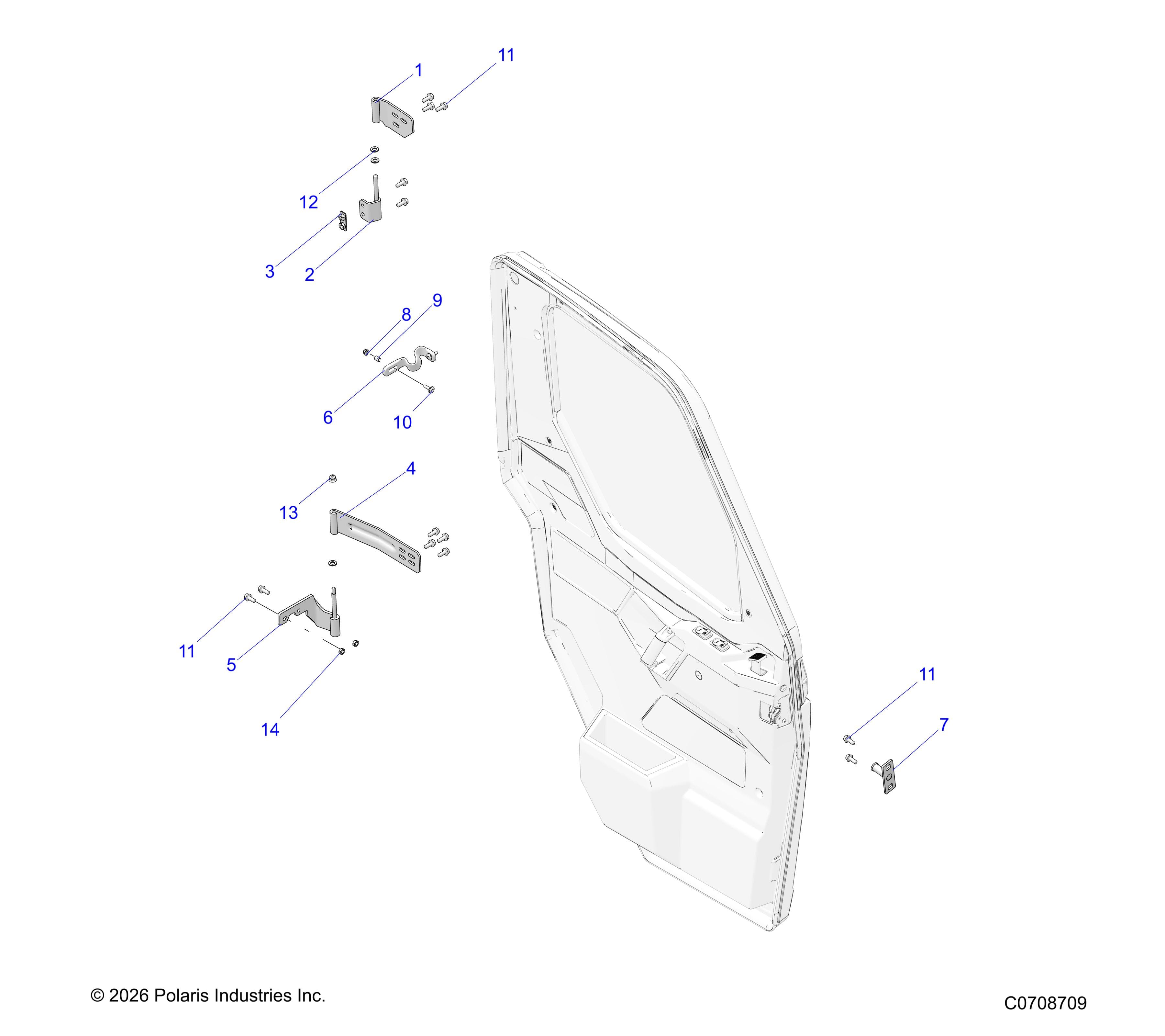 2026 RANGER 1000 XP NSTR ULTIMATE TRAIL BOSS β BODY, DOOR, MOUNTING diagram