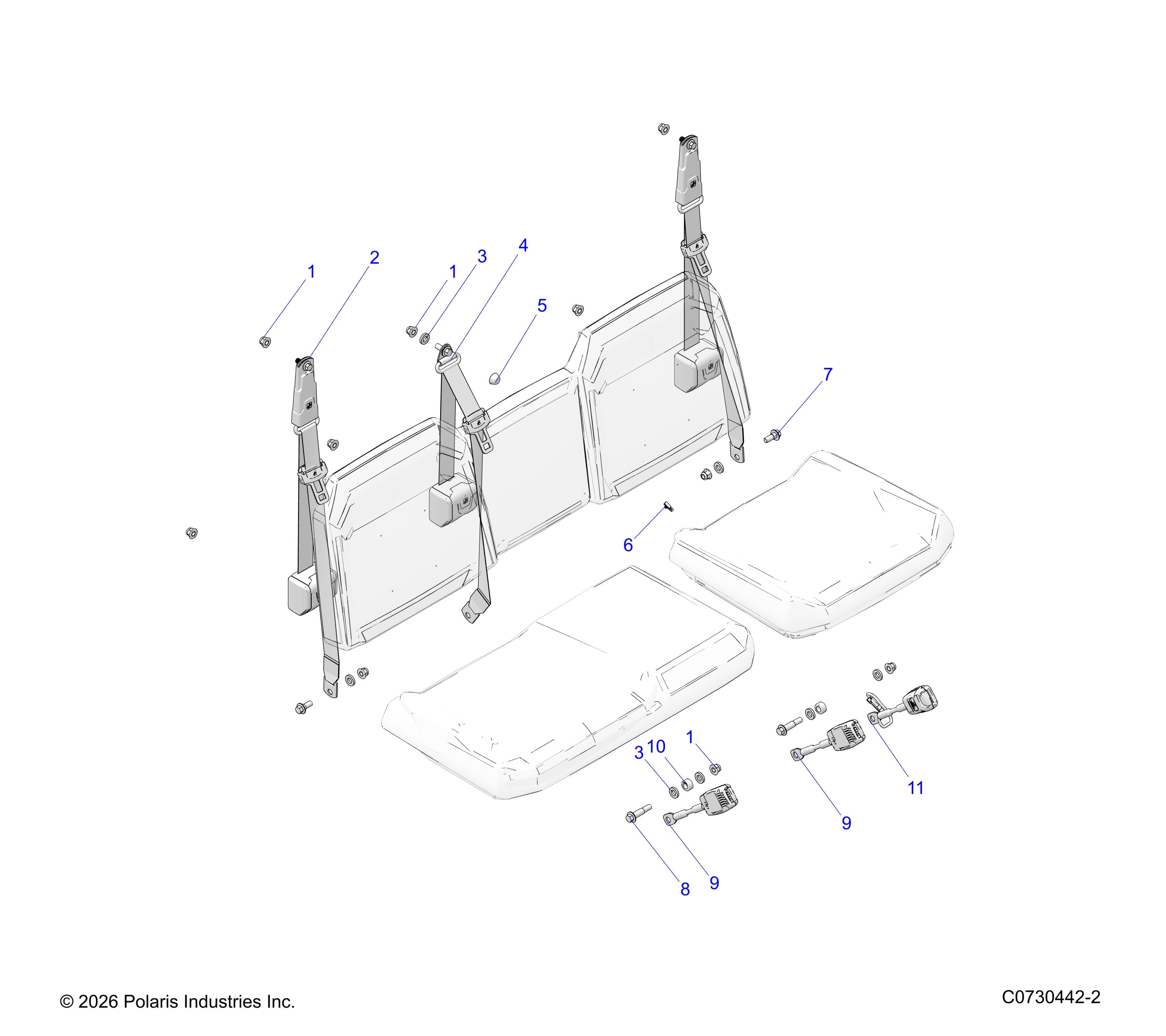 2026 RANGER 1000 XP NSTR β BODY, SEAT BELT MOUNTING - R26RRU99A9/AF/AH/AB/AS/B9/BF/BH/BB/BS (C0730442-2) diagram