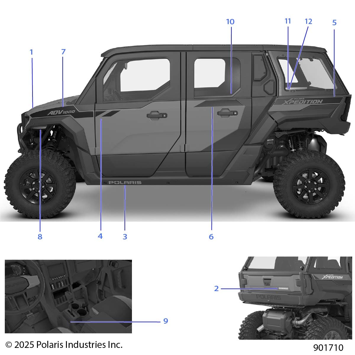 2026 POLARIS XPEDITION ADV 5 NORTHSTAR β BODY, DECALS, GRAPHICS - G26GZW99AH/BH diagram