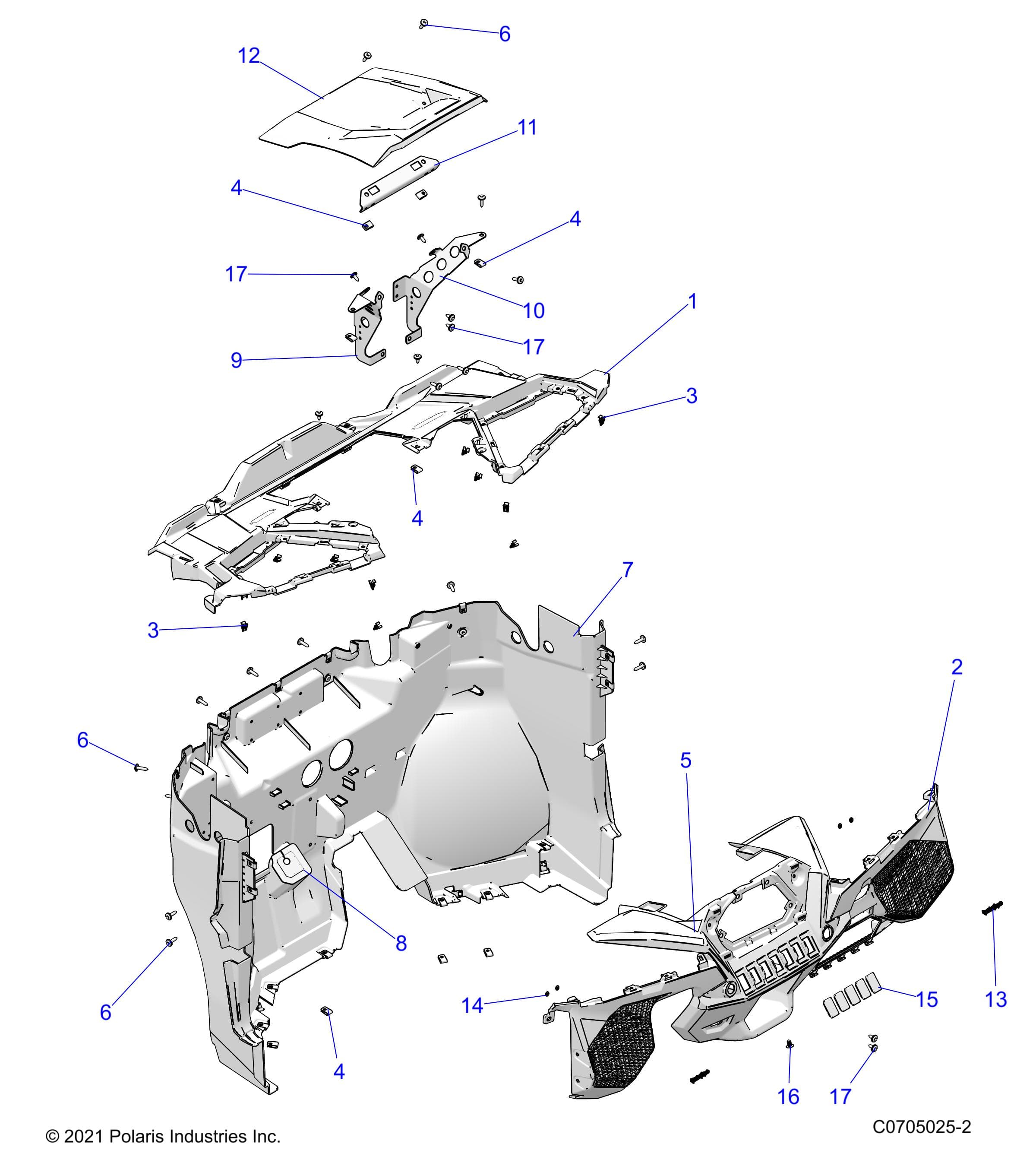 2026 RZR XP 1000 ULTIMATE β BODY, DASH - Z26NET99A4/B4/A6/B6 (C0705025-2) diagram