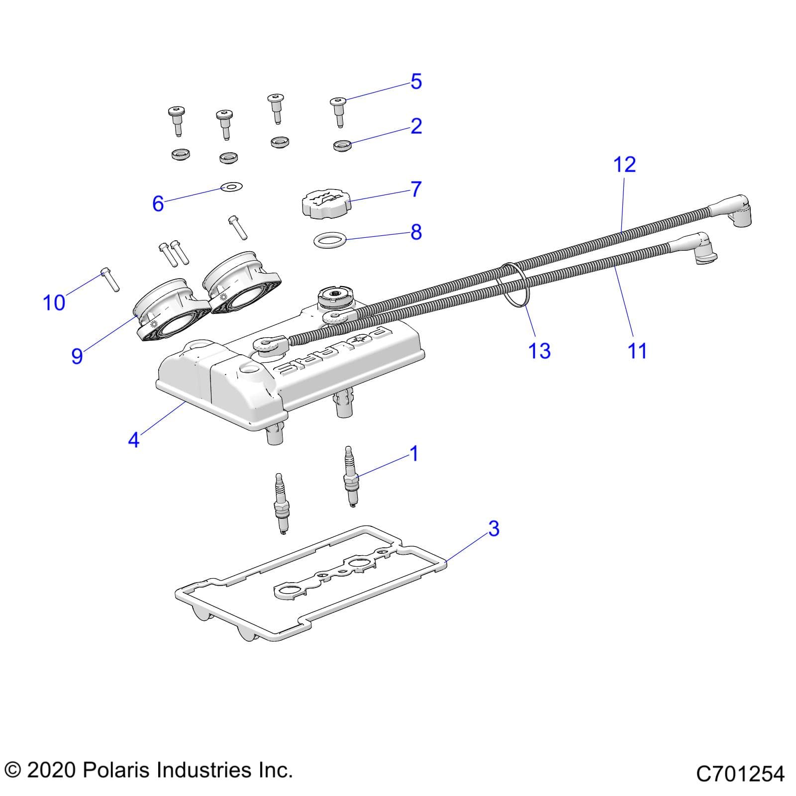 2026 RANGER 1000 CREW EPS β ENGINE, THROTTLE BODY & VALVE COVER - R26T6E99A9/AF/AJ/AK/B9/BF/BJ/BK (C701254) diagram
