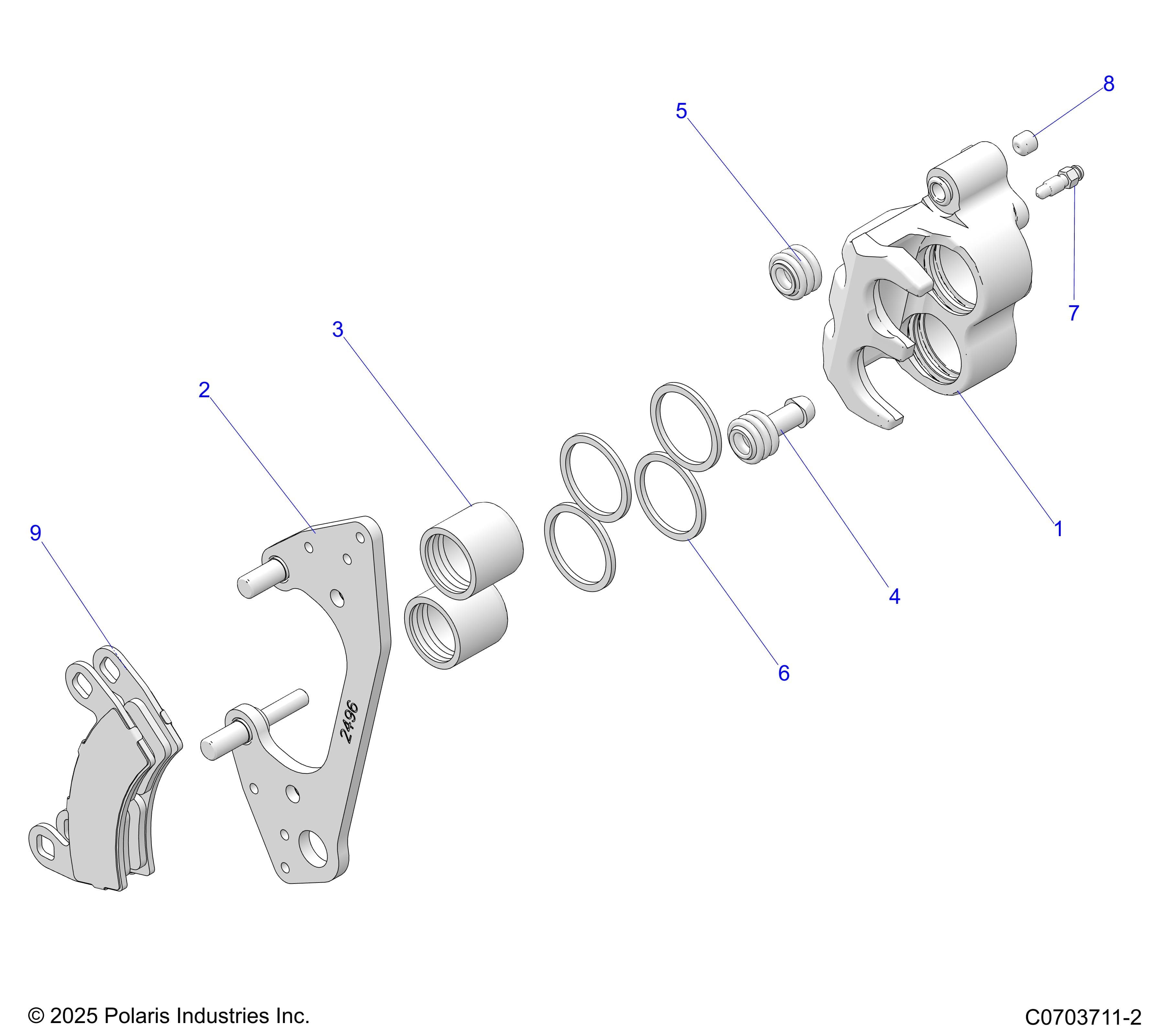 2026 GENERAL XP 1000 PREMIUM β BRAKES, FRONT CALIPER diagram