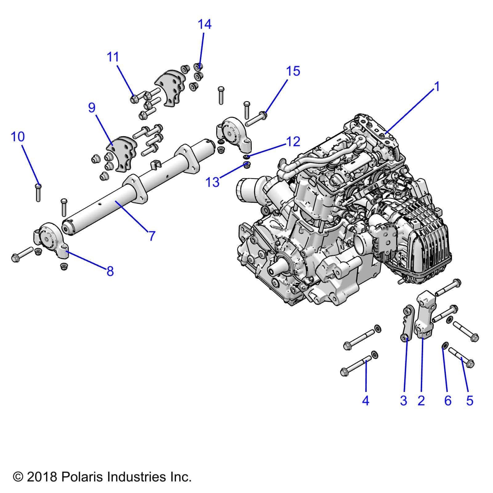 2026 RZR TRAIL S 1000 ULTIMATE β ENGINE, MOUNTING & LONG BLOCK - Z26ASF99A6 (C701070-5) diagram