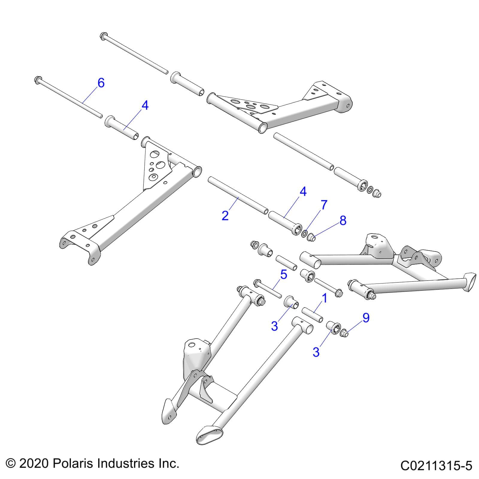 2026 SCRAMBLER 850 48" R02 - A26SVA85A4 β SUSPENSION, REAR CONTROL ARM MOUNTING - A26SVA85A4 (C0211315-5) diagram