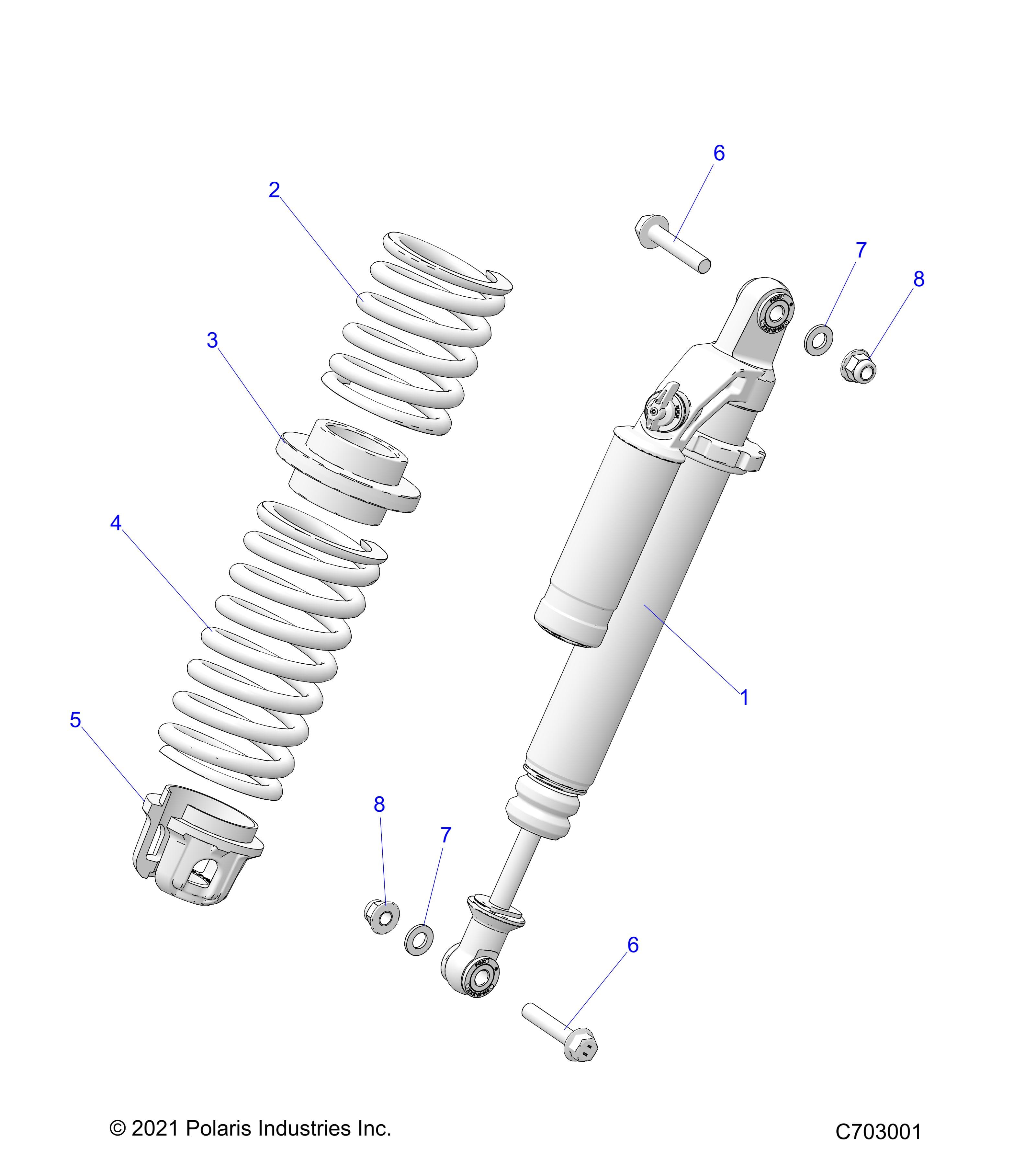 2026 POLARIS XPEDITION XP5 NORTHSTAR β SUSPENSION, FRONT SHOCK MOUNTING diagram