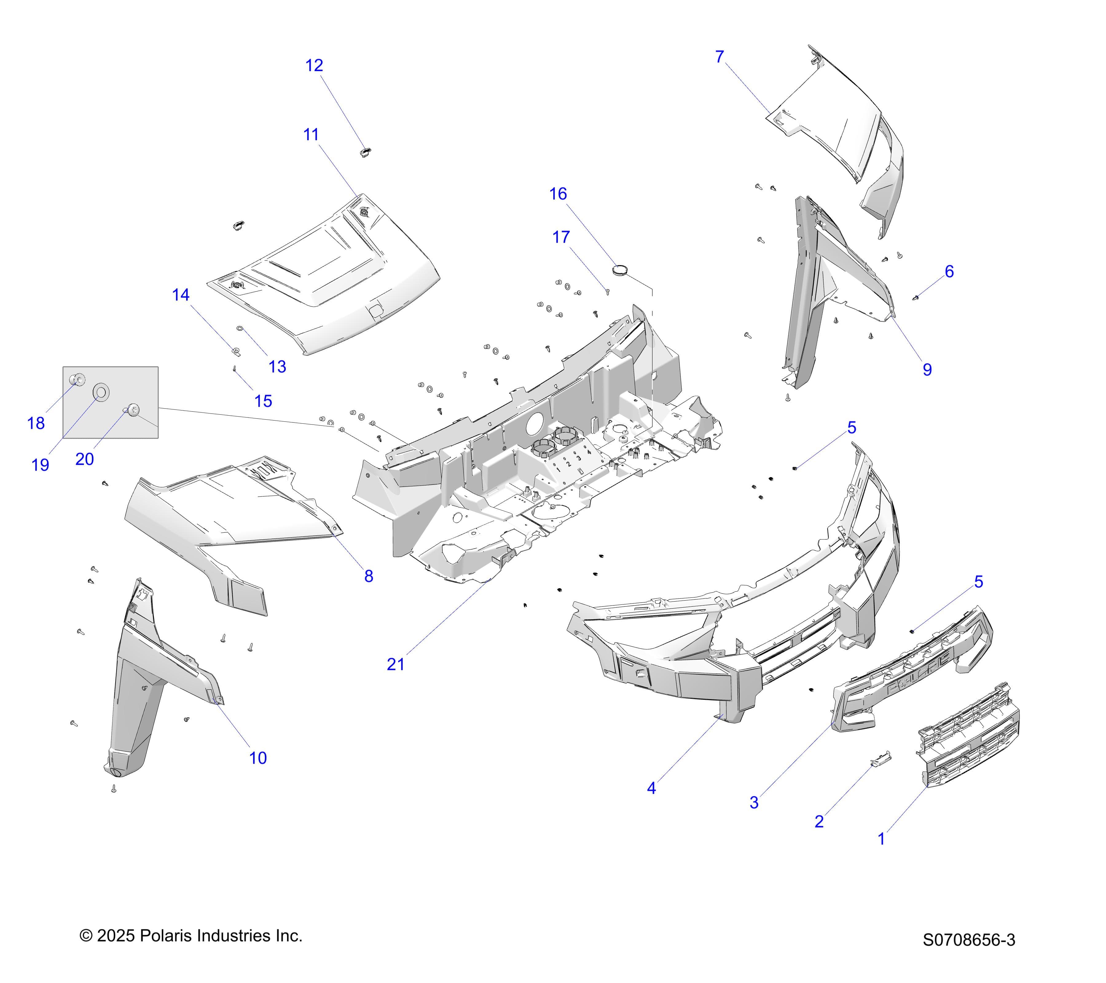 2026 RANGER 1000 XP PREMIUM β BODY, HOOD & FRONT FASCIA - R26RRE99A9/AF/AH/AB/AS/B9/BF/BH/BB/BS (C733196) diagram