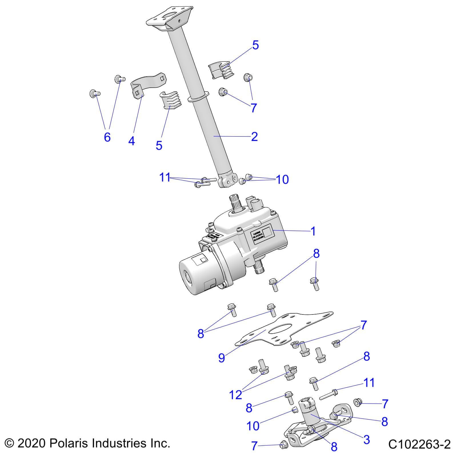 2026 SPORTSMAN 1000 ULTIMATE 49S R01 - A26SXR95AG β STEERING, STEERING POST ASM. - A26SXR95AG (C102263-2) diagram