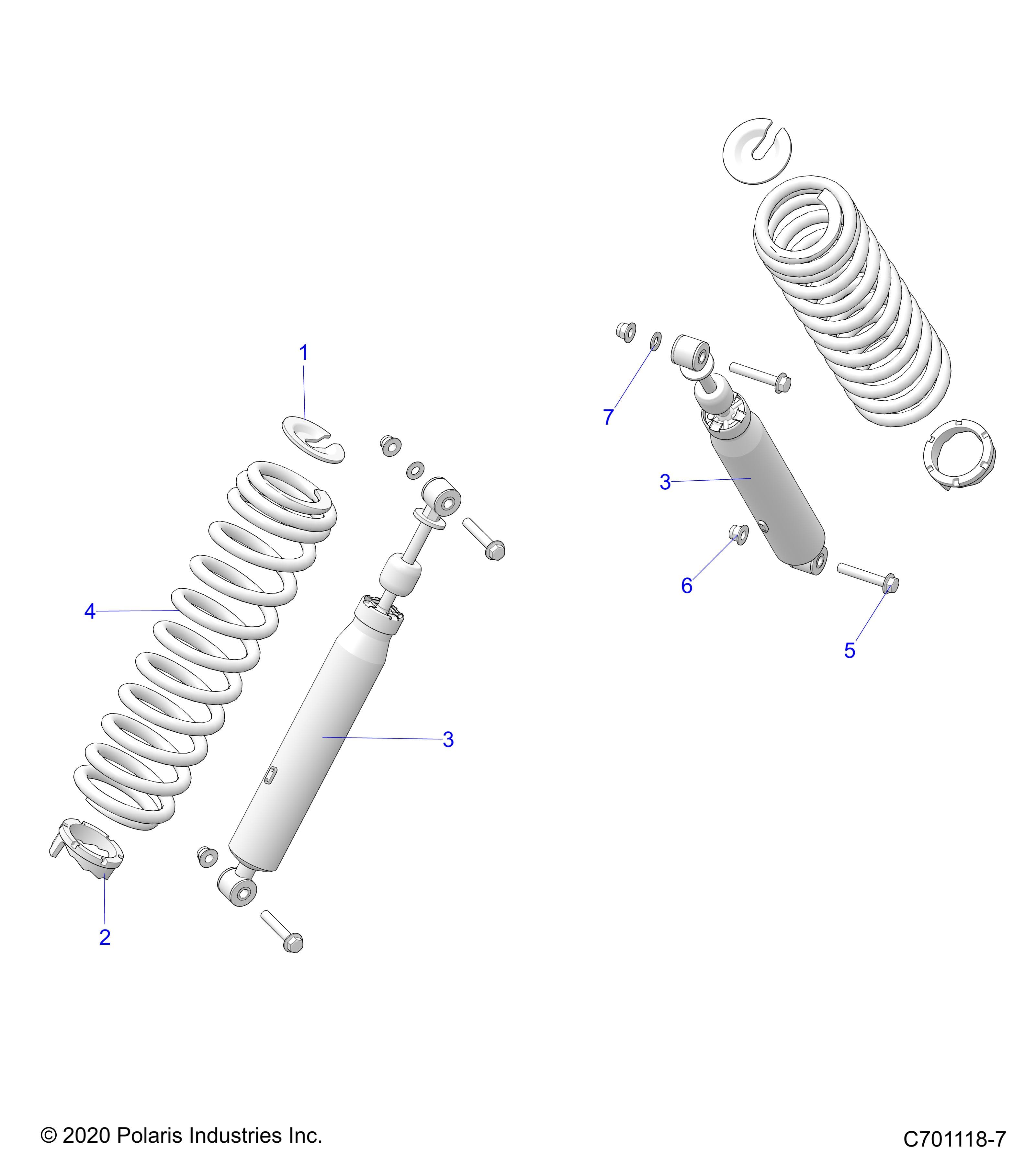 2026 GENERAL 1000 SPORT β SUSPENSION, REAR SHOCK MOUNTING diagram