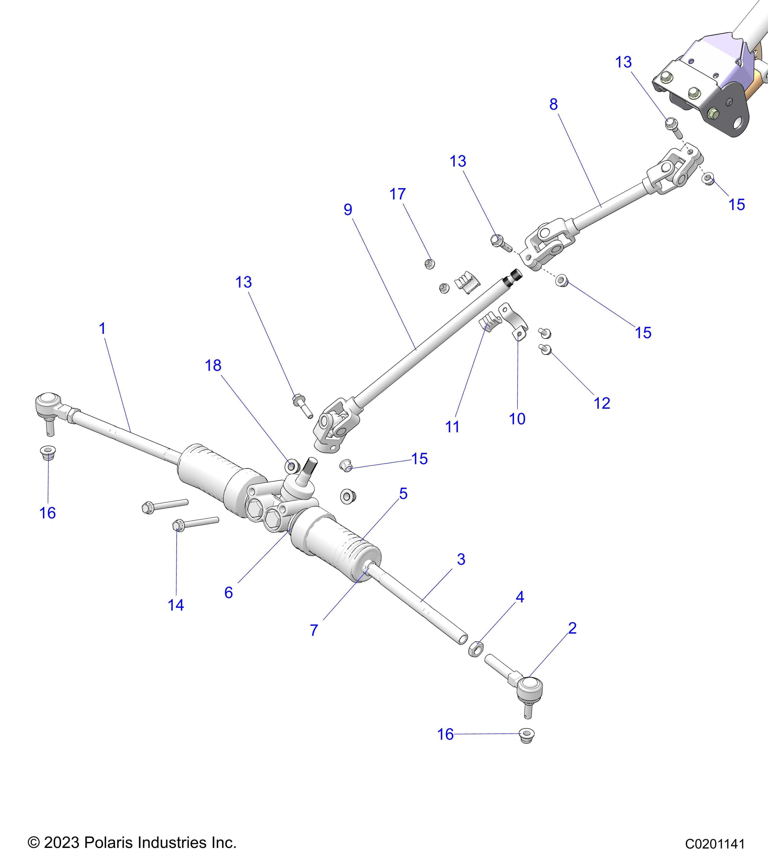 2026 RZR 200 AU β STEERING, LOWER - Z26HCA18D4 (C0201141) diagram