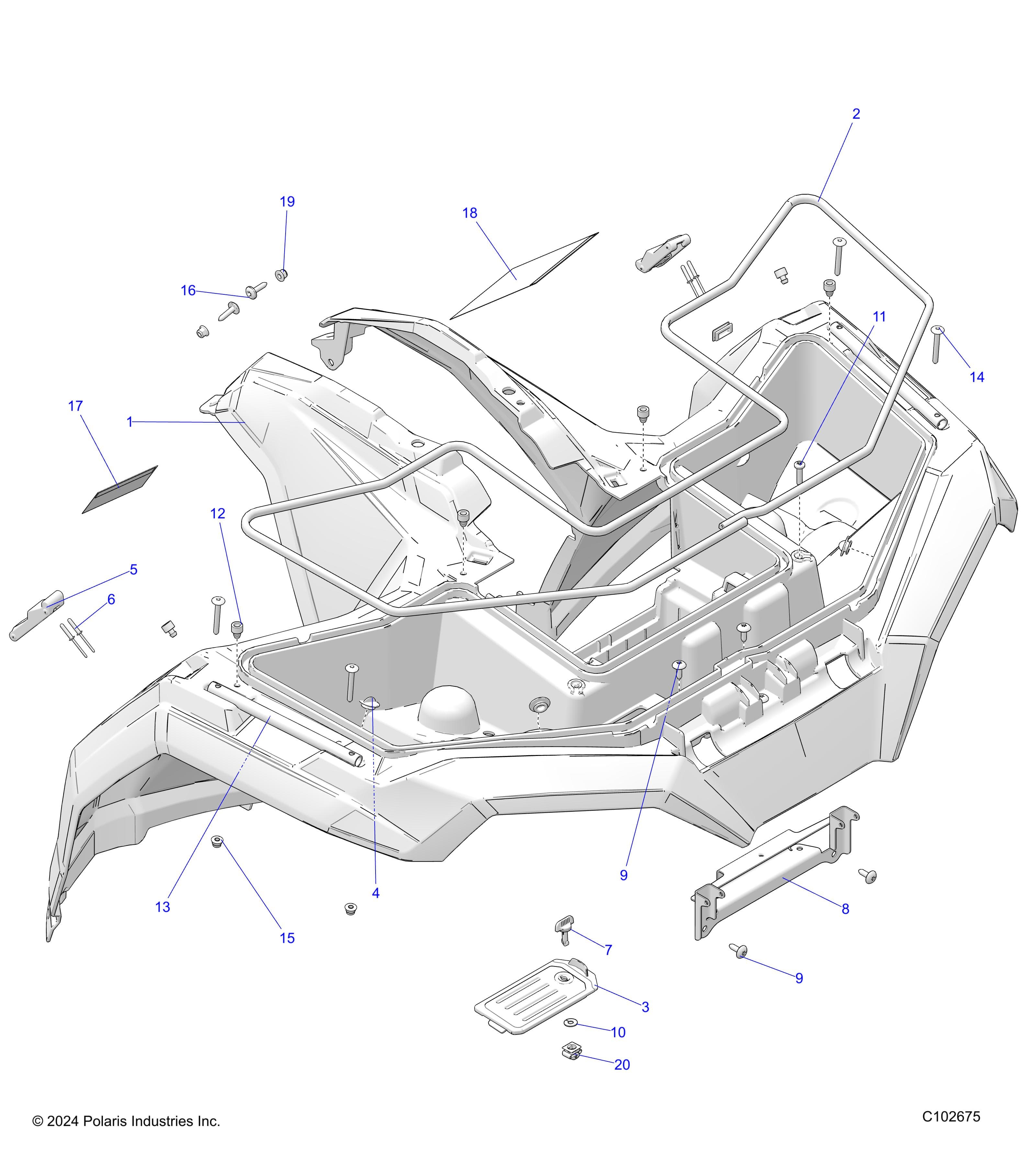 2026 SPORTSMAN 570 6X6 EPS 49S β BODY, FRONT CAB - A26SKE57A1 (C102667) diagram