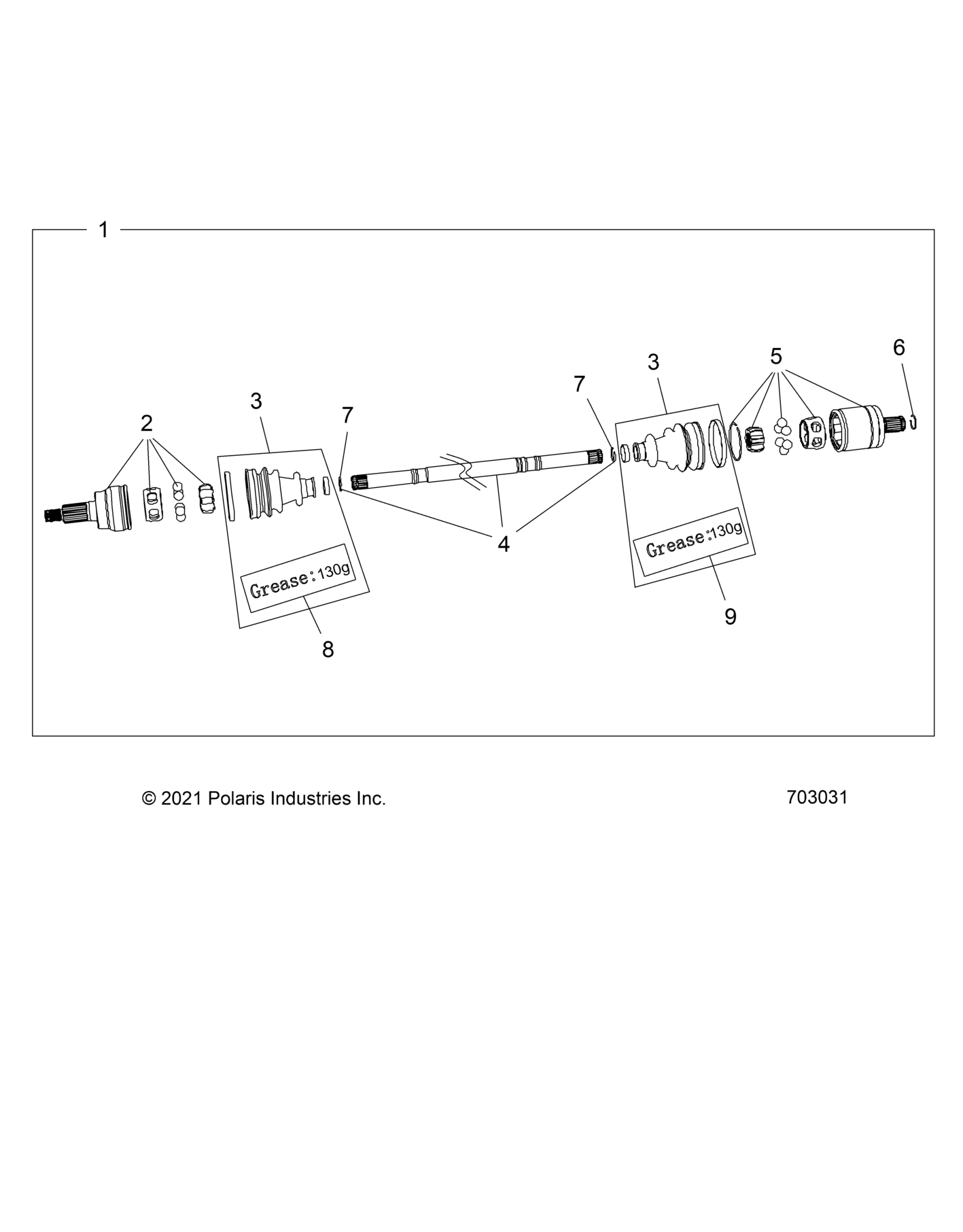 2026 RZR PRO R RACE H.O. β DRIVE TRAIN, HALF SHAFT, REAR - Z26RRL2KALL (703031) diagram