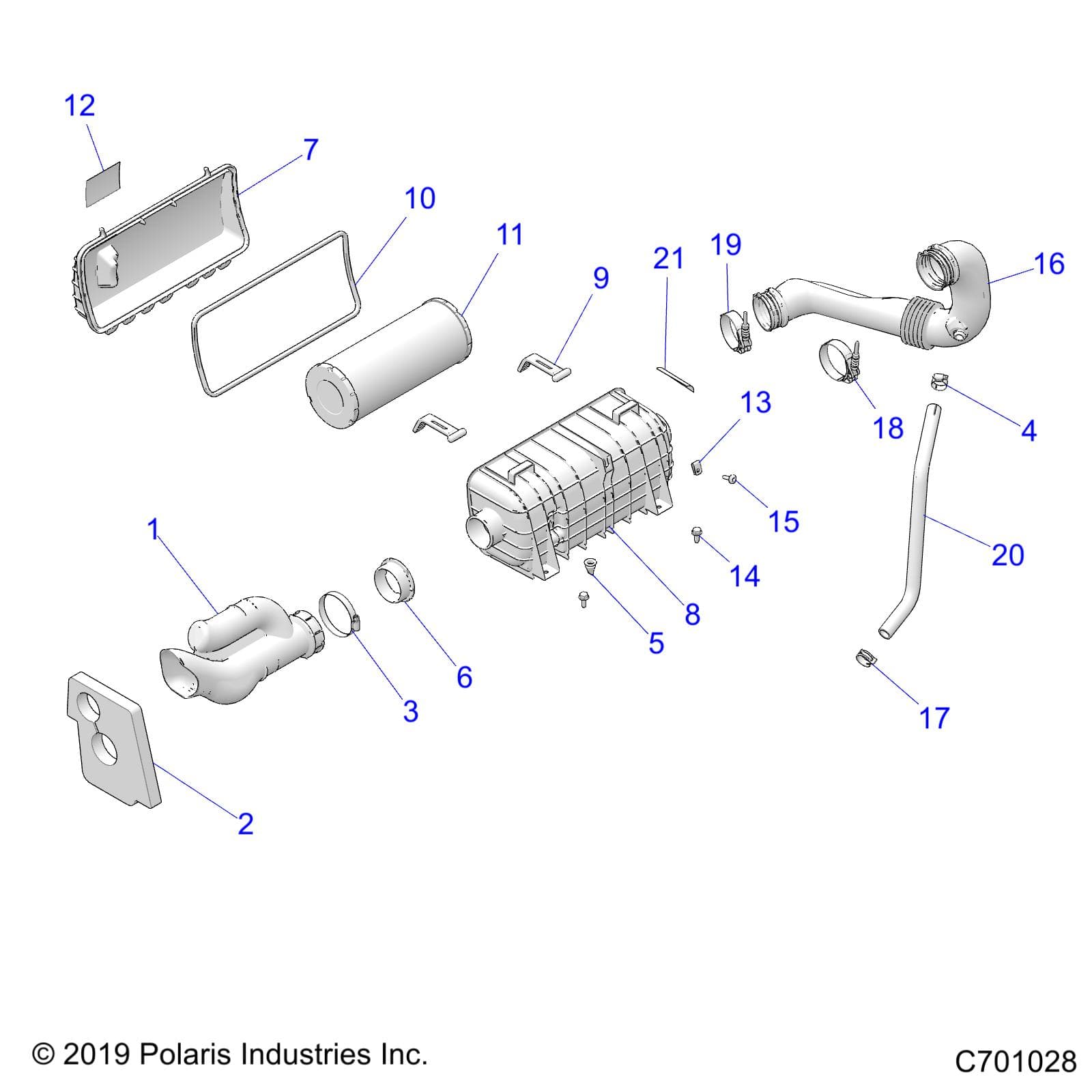 2026 RZR 900 TRAIL SPORT β ENGINE, AIR INTAKE SYSTEM - Z26A5E87A5 (C701028) diagram