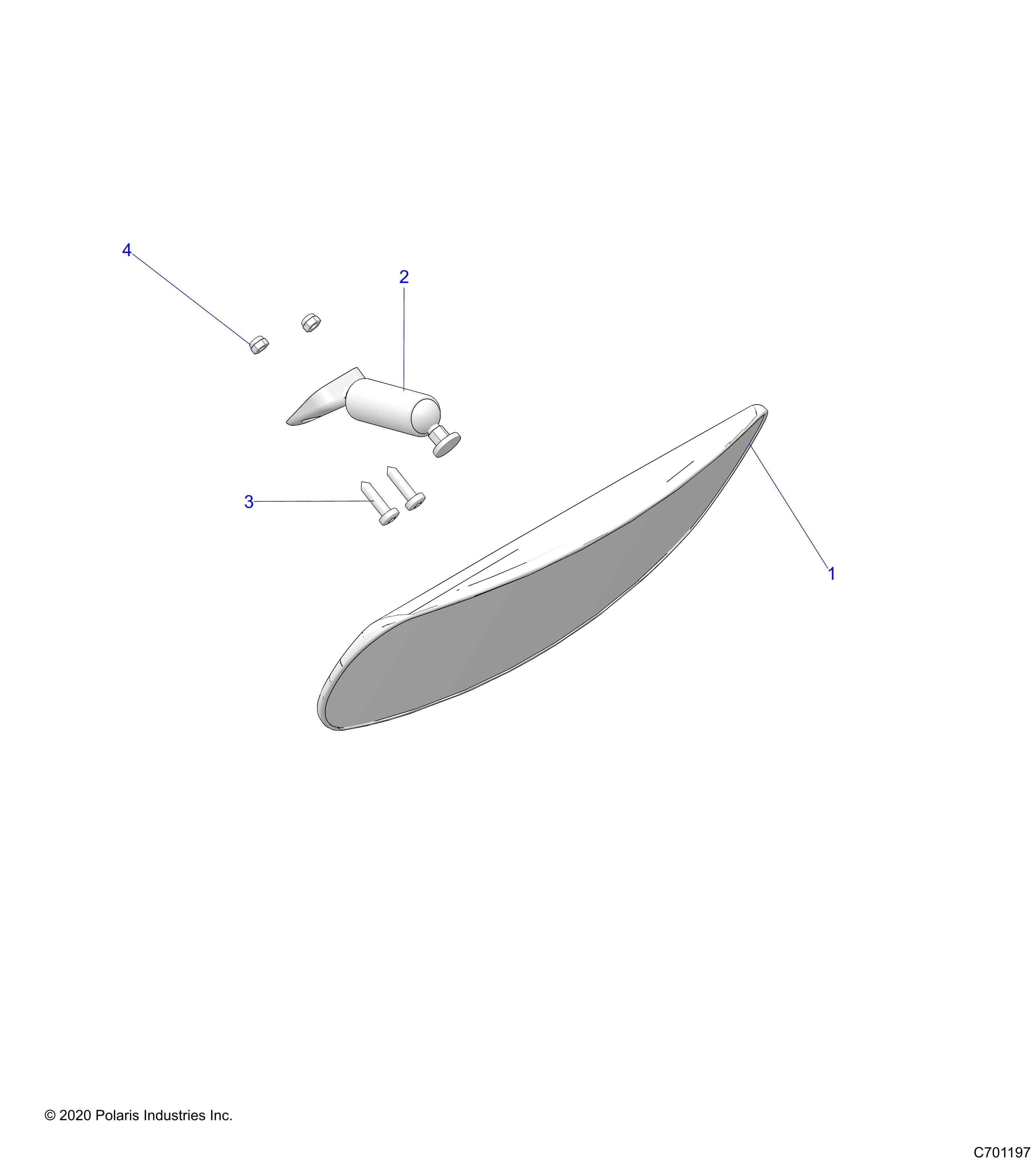 2026 RANGER 1000 XP CREW NORTHSTAR TEXAS EDITION β BODY, MIRROR - R26RST99AL (C701408) diagram