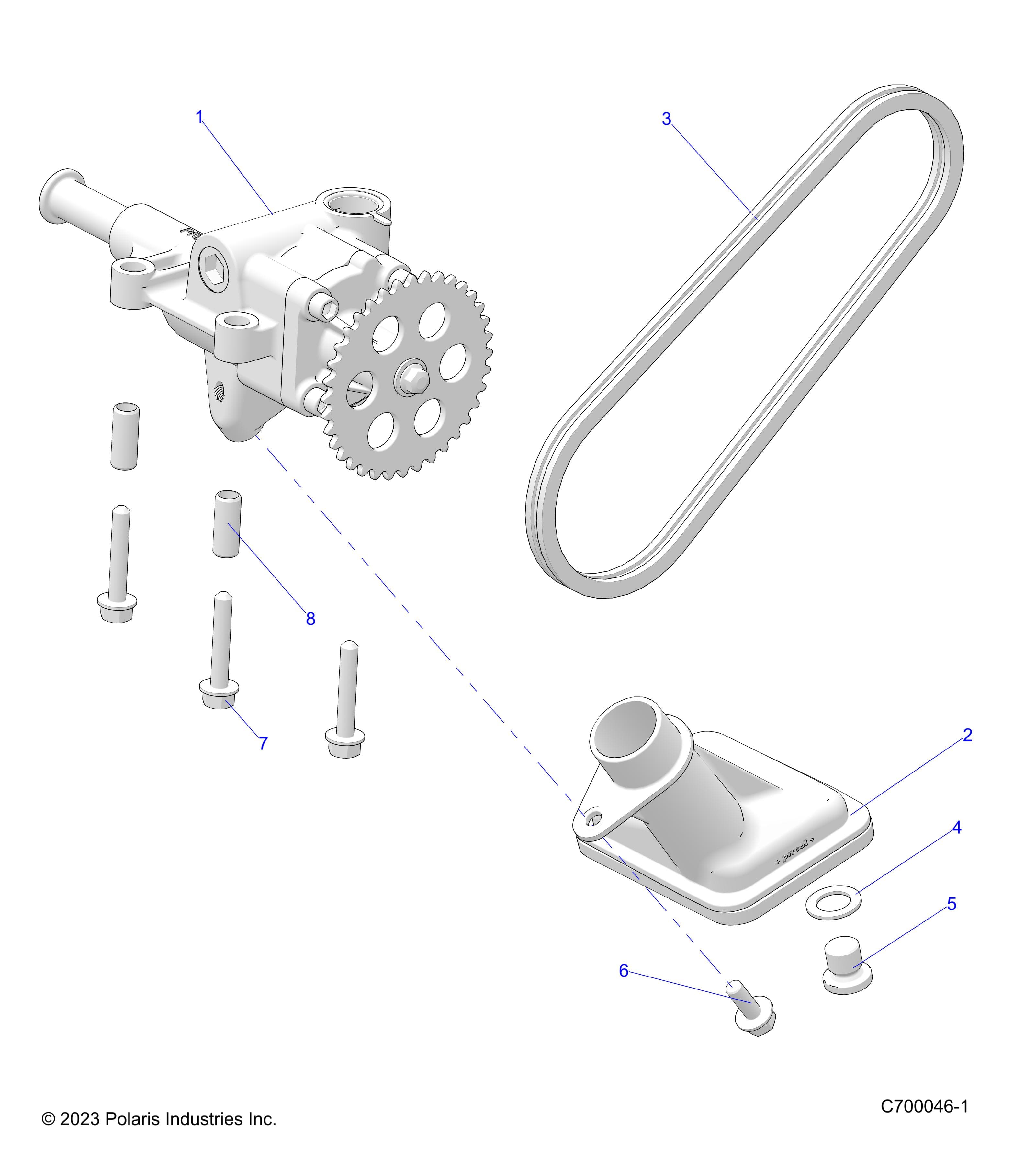 2026 RANGER 1000 CREW NON EPS β ENGINE, OIL PUMP - R26T6A99A1/B1 (C700046-1) diagram