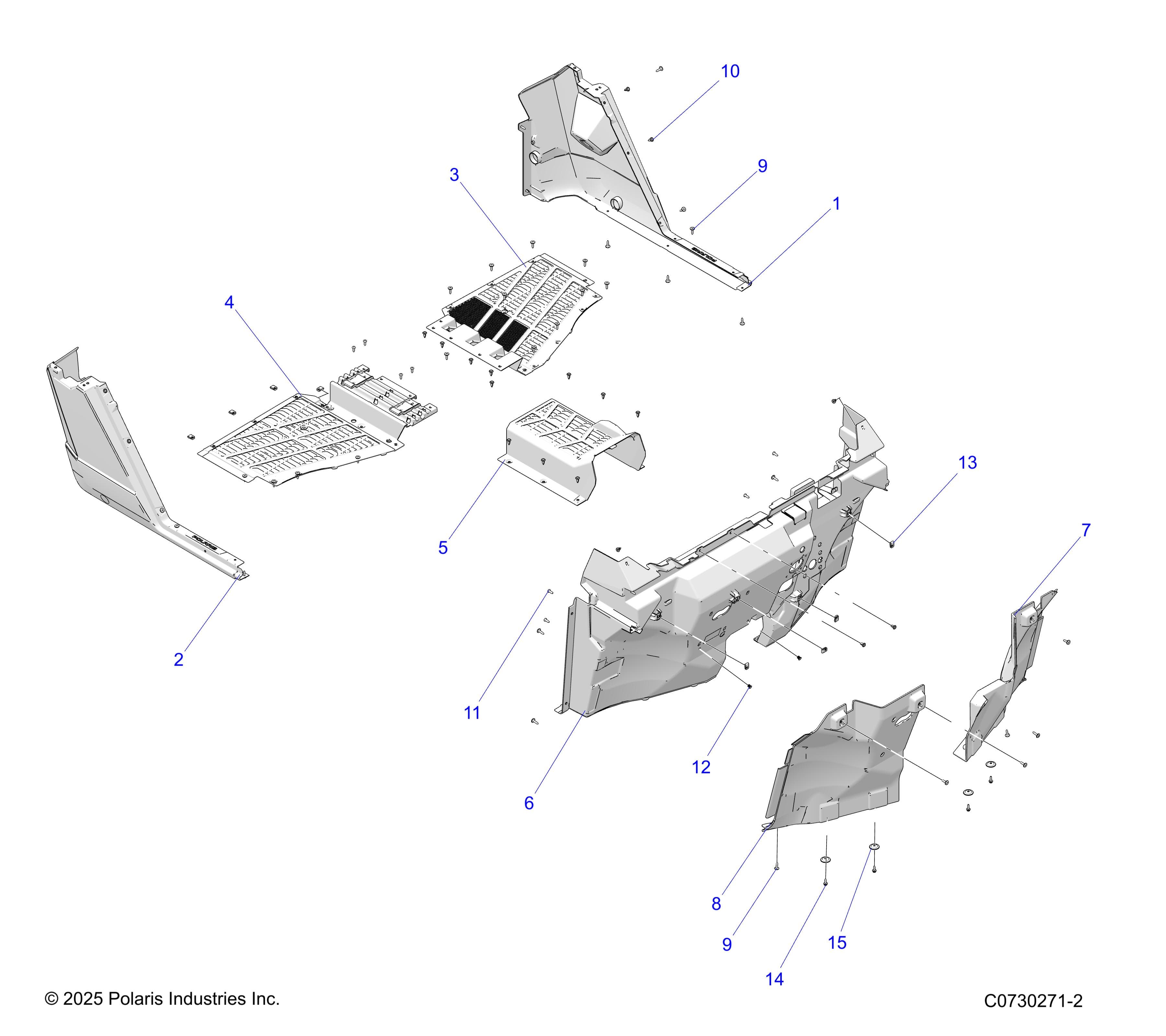 2026 RANGER 1000 CABBED β BODY, FLOOR & ROCKERS diagram