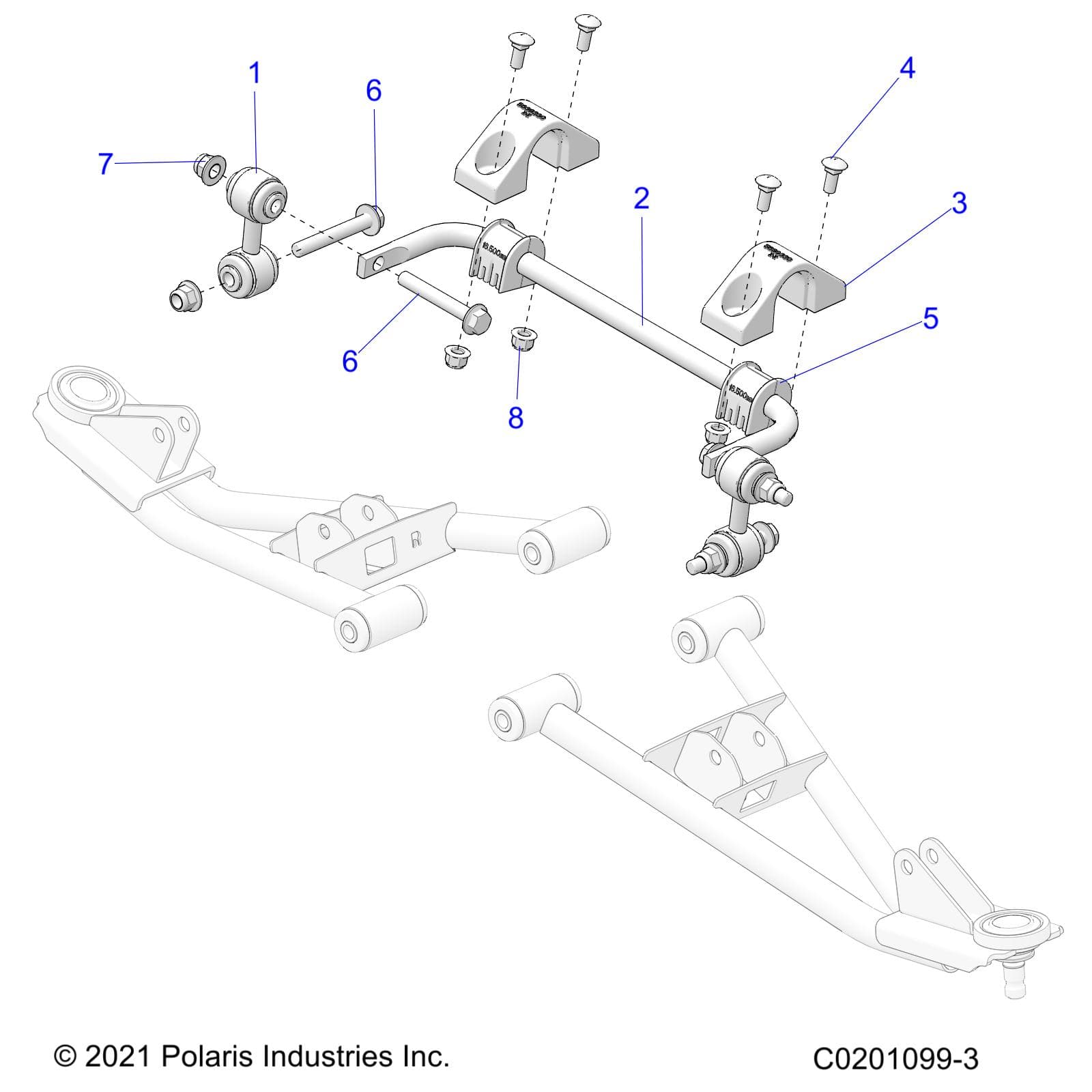 2026 RZR 200 AU β SUSPENSION, FRONT STABILIZER BAR - Z26HCA18D4 (C0201099-3) diagram