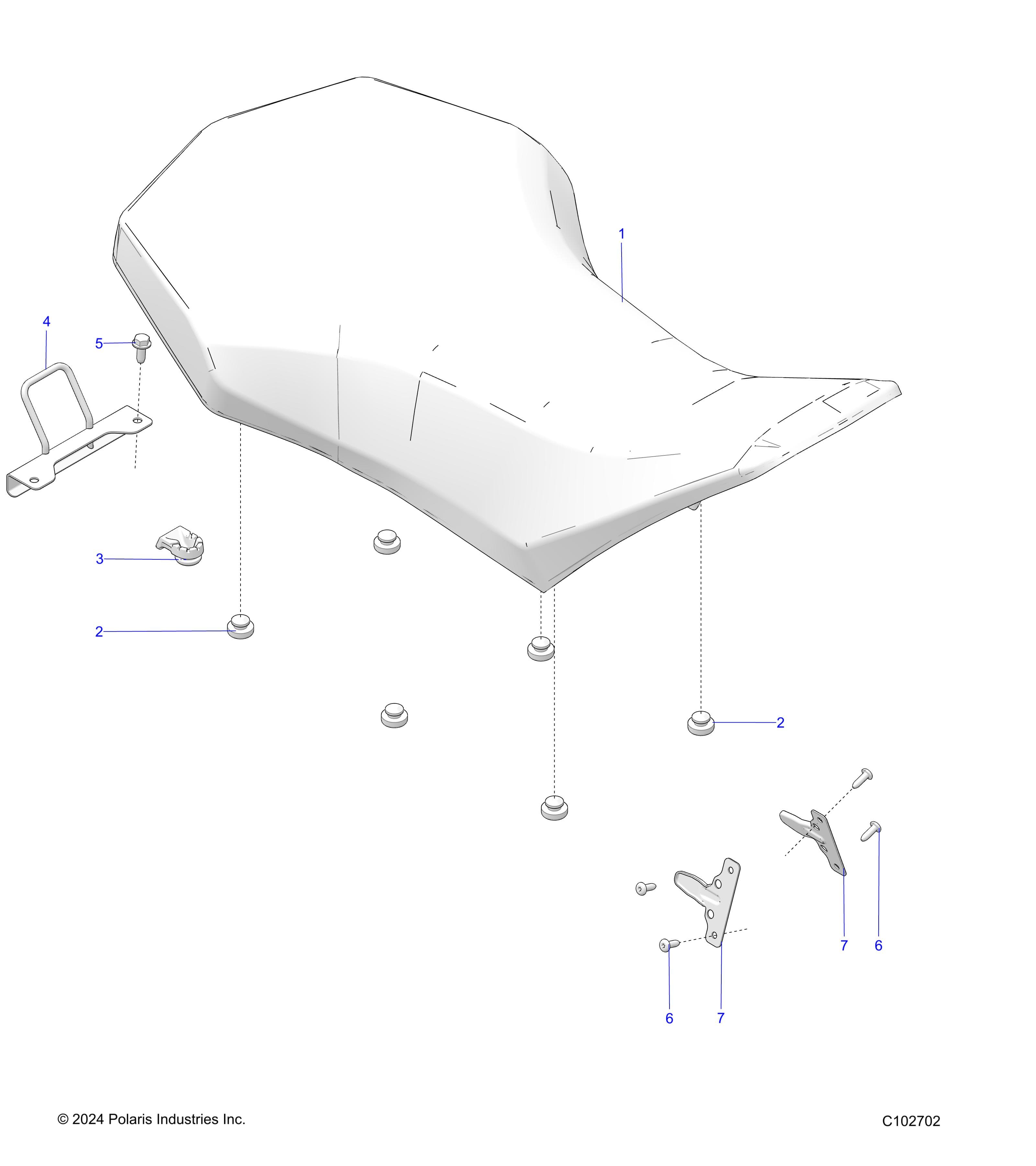2026 SPORTSMAN 1000 ULTIMATE 49S R01 - A26SXR95AG β BODY, SEAT - A26SXR95AG (C102702) diagram