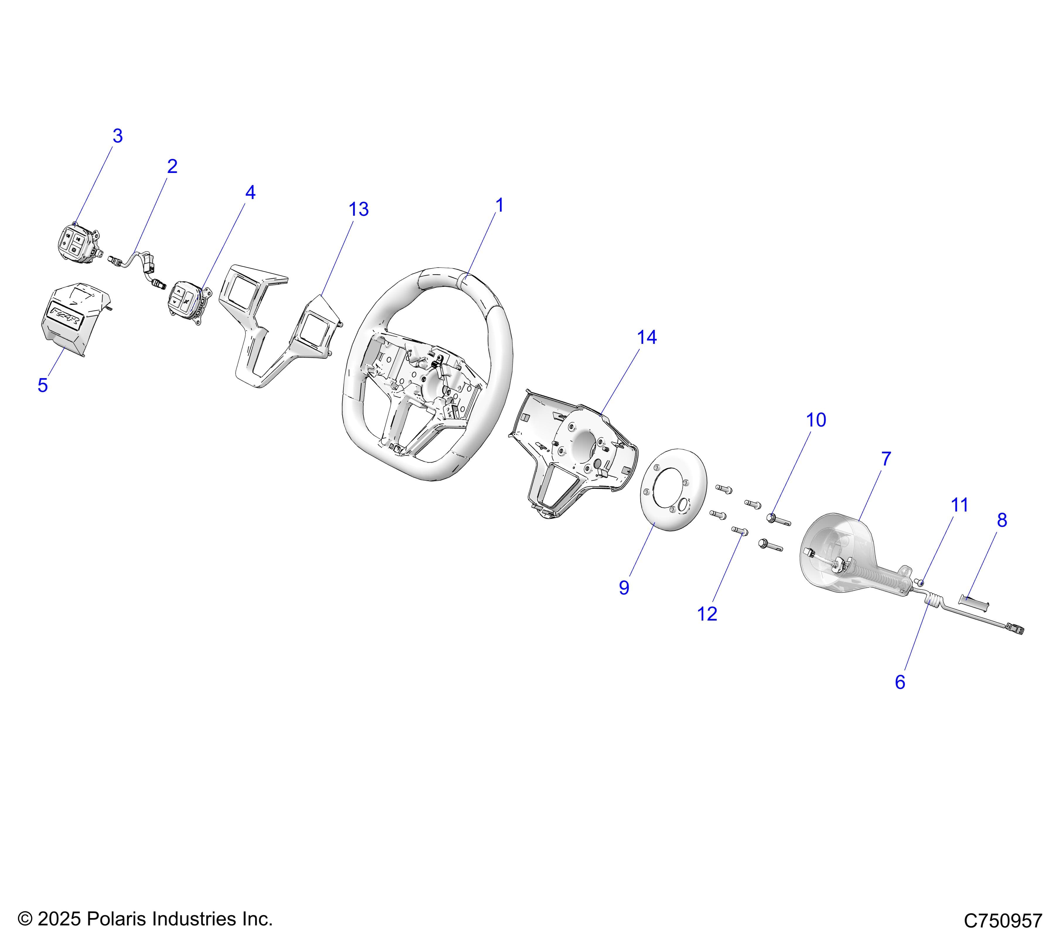2026 RZR PRO S4 ULTIMATE β STEERING, WHEEL - Z26S4D92AN/AH/BN/BH (C750957) diagram