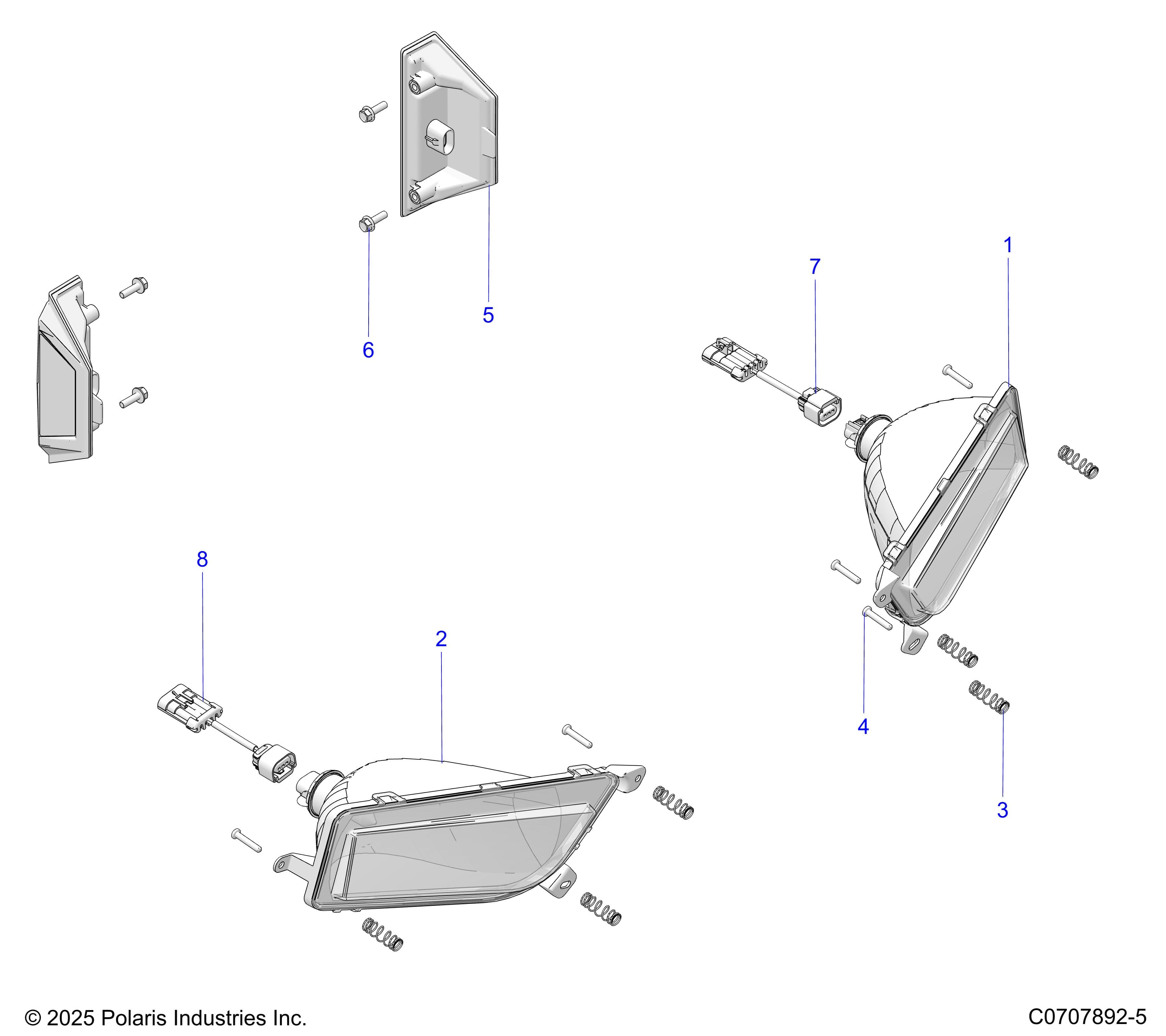 2026 GENERAL 1000 SPORT β ELECTRICAL, HEADLIGHTS AND TAILLIGHTS diagram