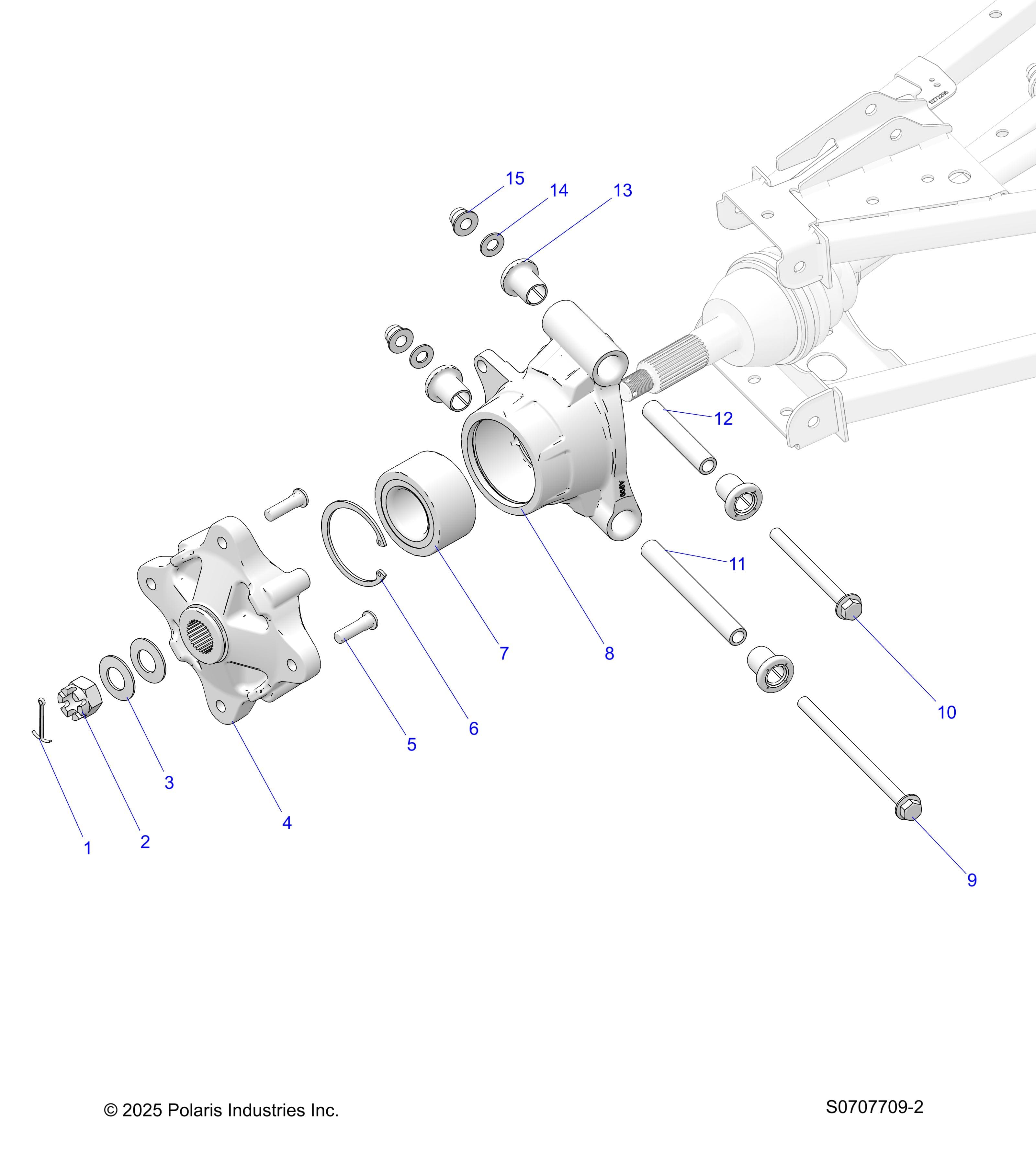 2026 RANGER 500 β SUSPENSION, REAR HUB diagram