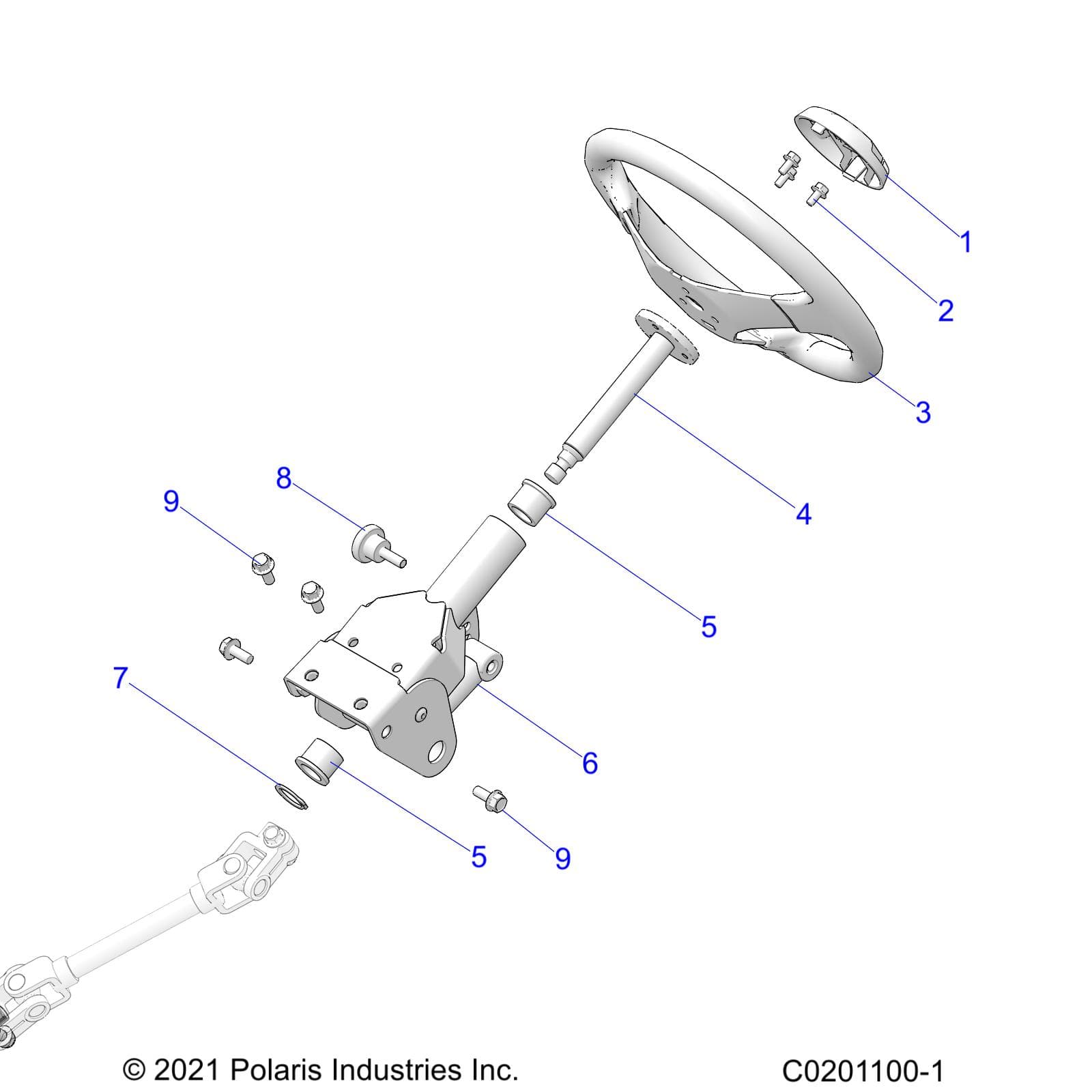 2026 RZR 200 EVAP β STEERING, UPPER - Z26HCA18A4/A7/B4/B7 (C0201100-1) diagram