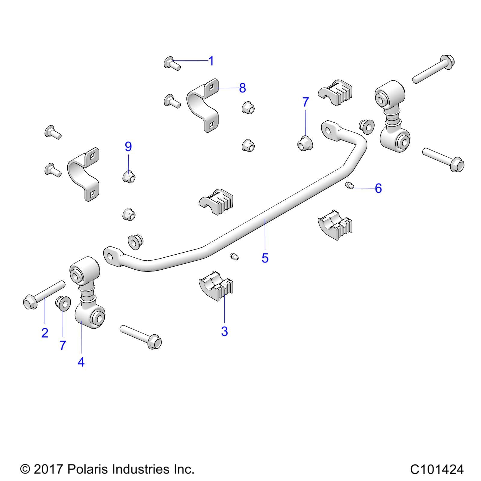 2026 RANGER 150 EFI AU β SUSPENSION, STABILIZER BAR, FRONT - R26HZA15D5 (101424) diagram