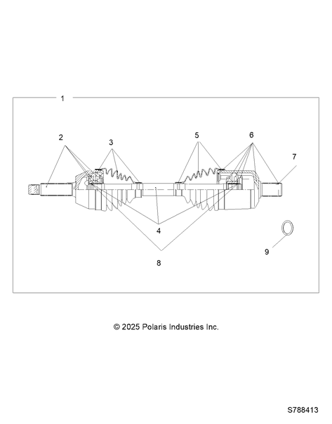 2026 RANGER 500 β DRIVE TRAIN, FRONT DRIVE SHAFT diagram