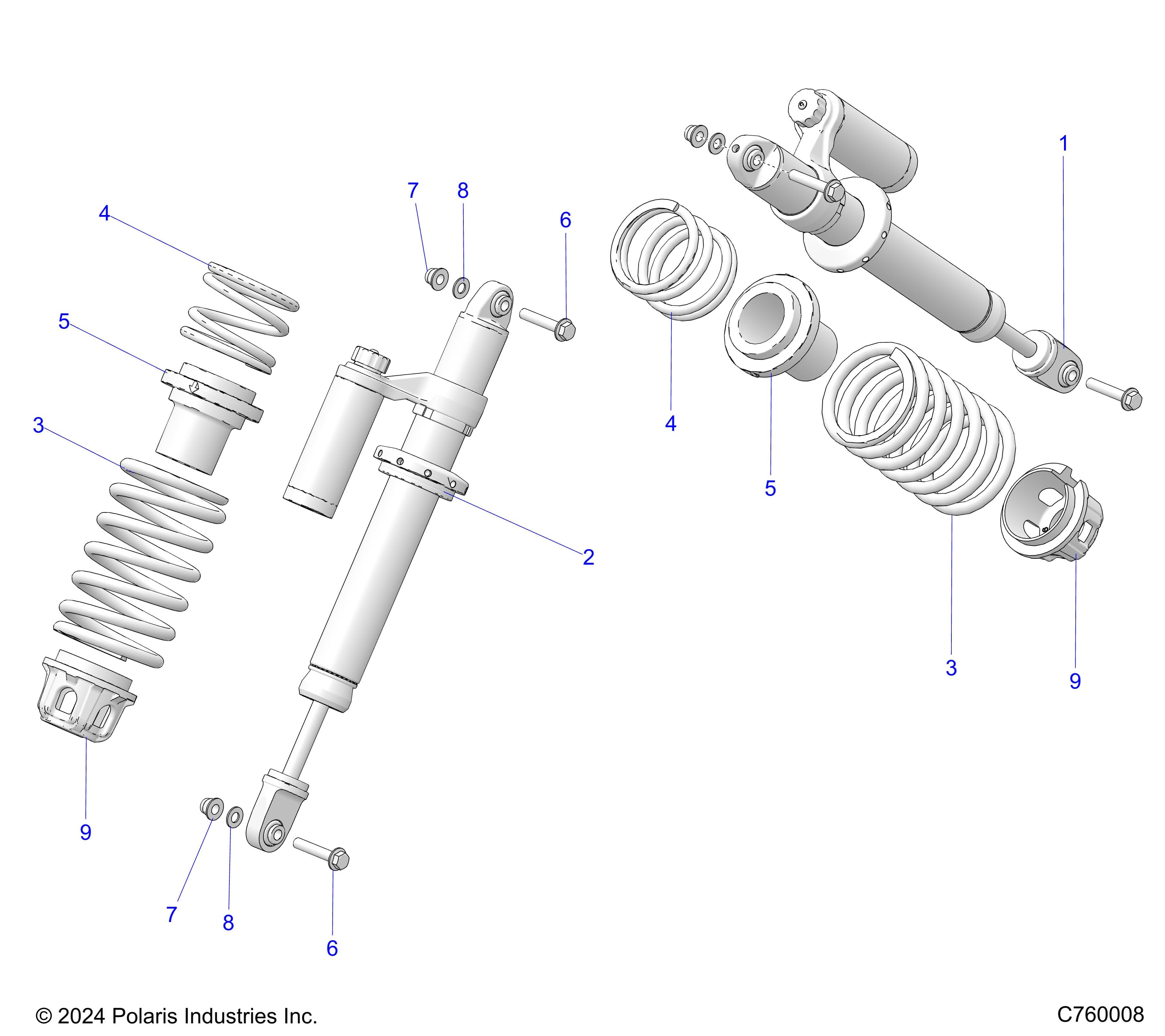 2026 GENERAL XP 1000 PREMIUM β SUSPENSION, FRONT SHOCK MOUNTING diagram