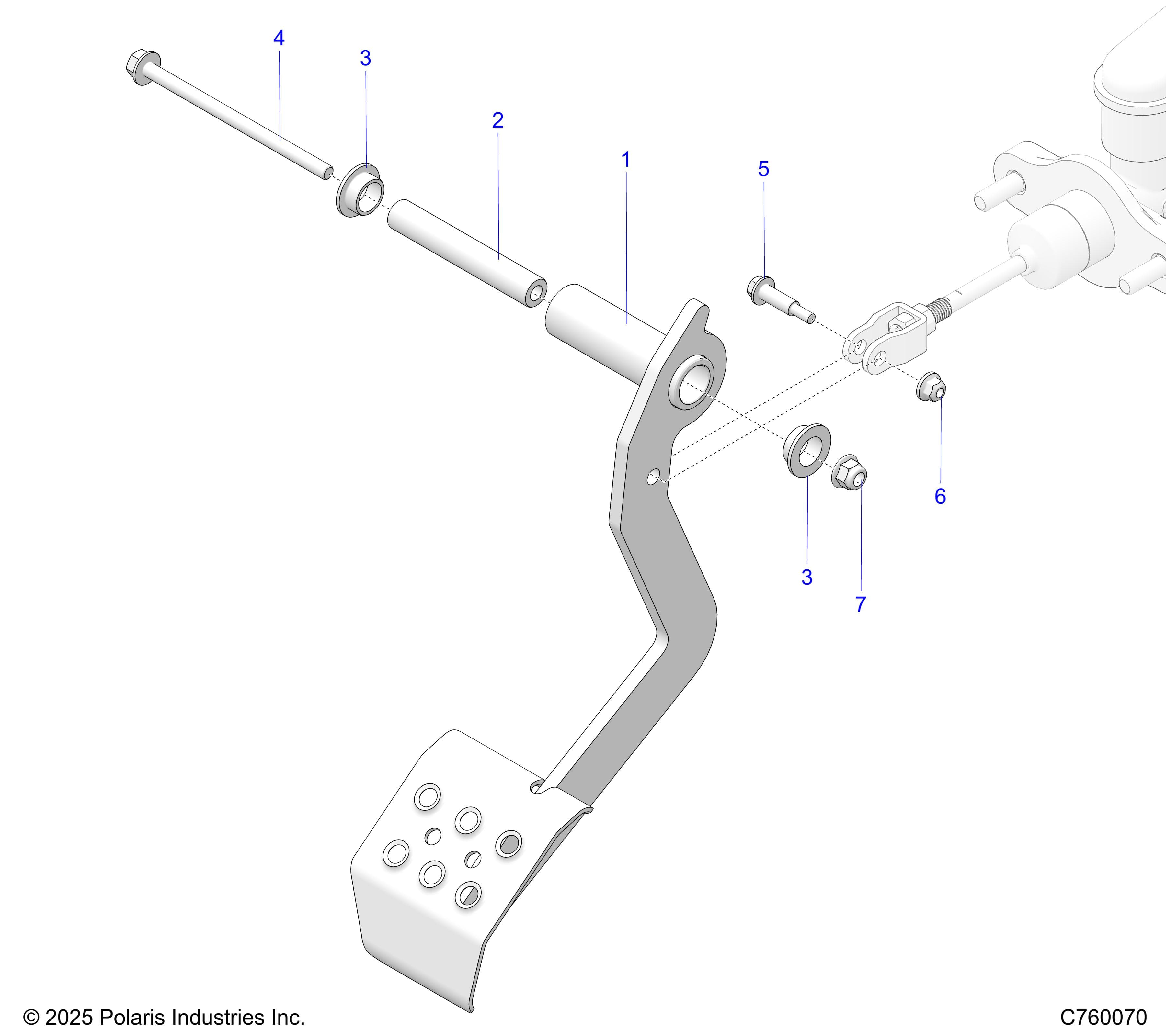 2026 RZR XP S 1000 ULTIMATE β BRAKES, PEDAL - Z26NEY99A4/B4/A6/B6 (C760070) diagram