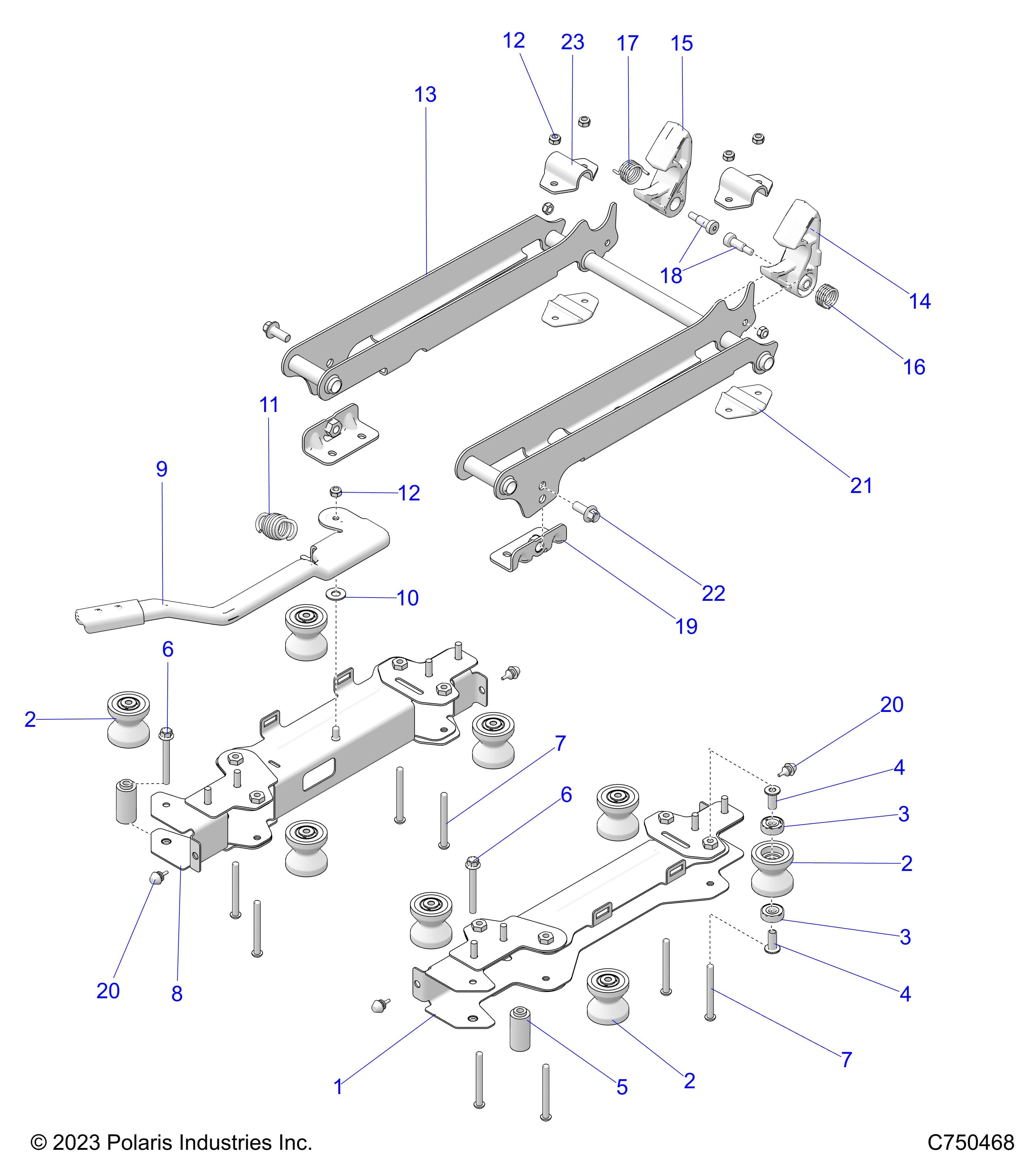 2026 RZR PRO S4 SPORT β BODY, SEAT MOUNTING, FRONT - Z26S4E92A4/B4/A6/B6 (C750468) diagram