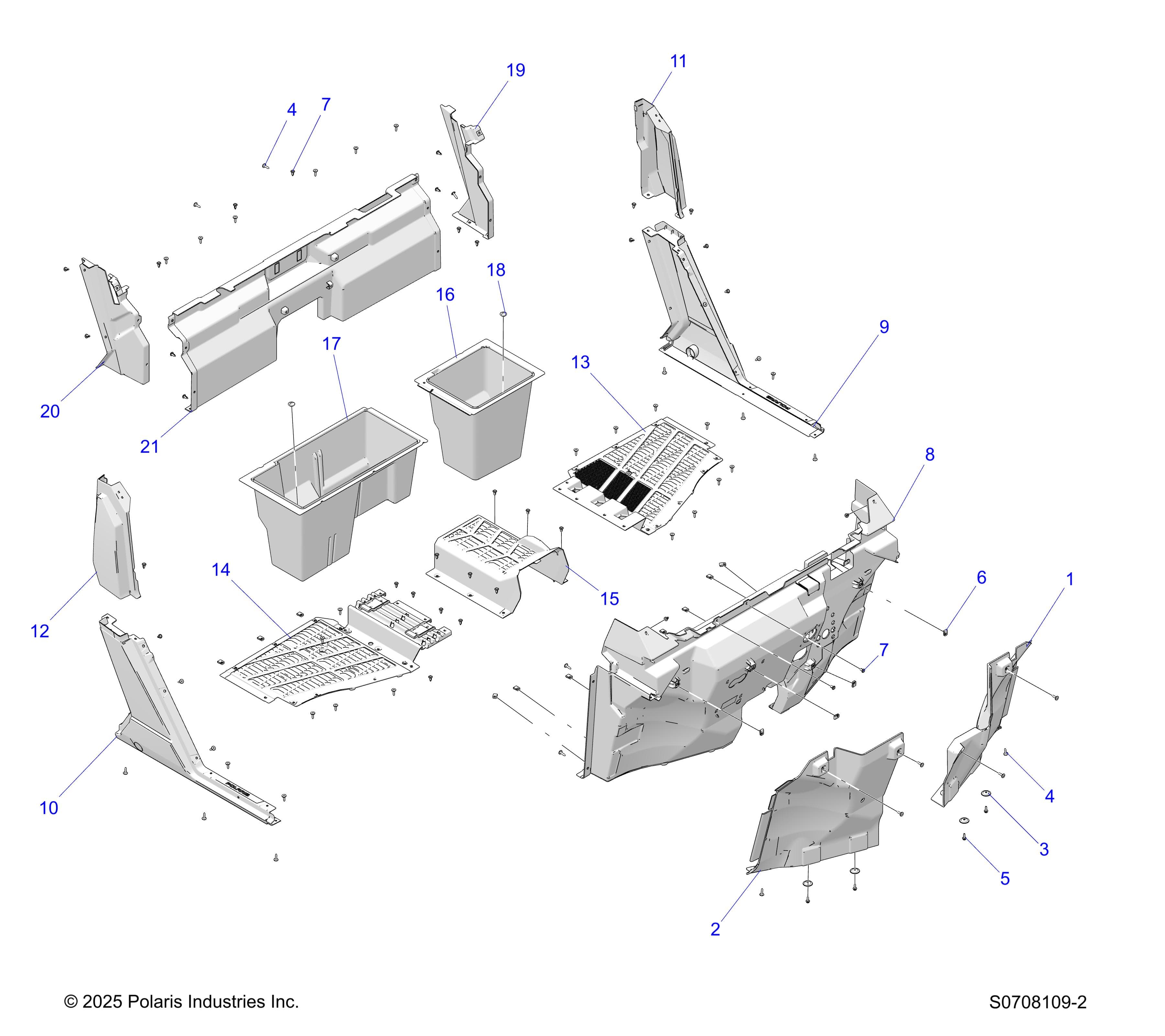 2026 RANGER 1000 CREW EPS β BODY, FLOOR FRONT & ROCKERS diagram