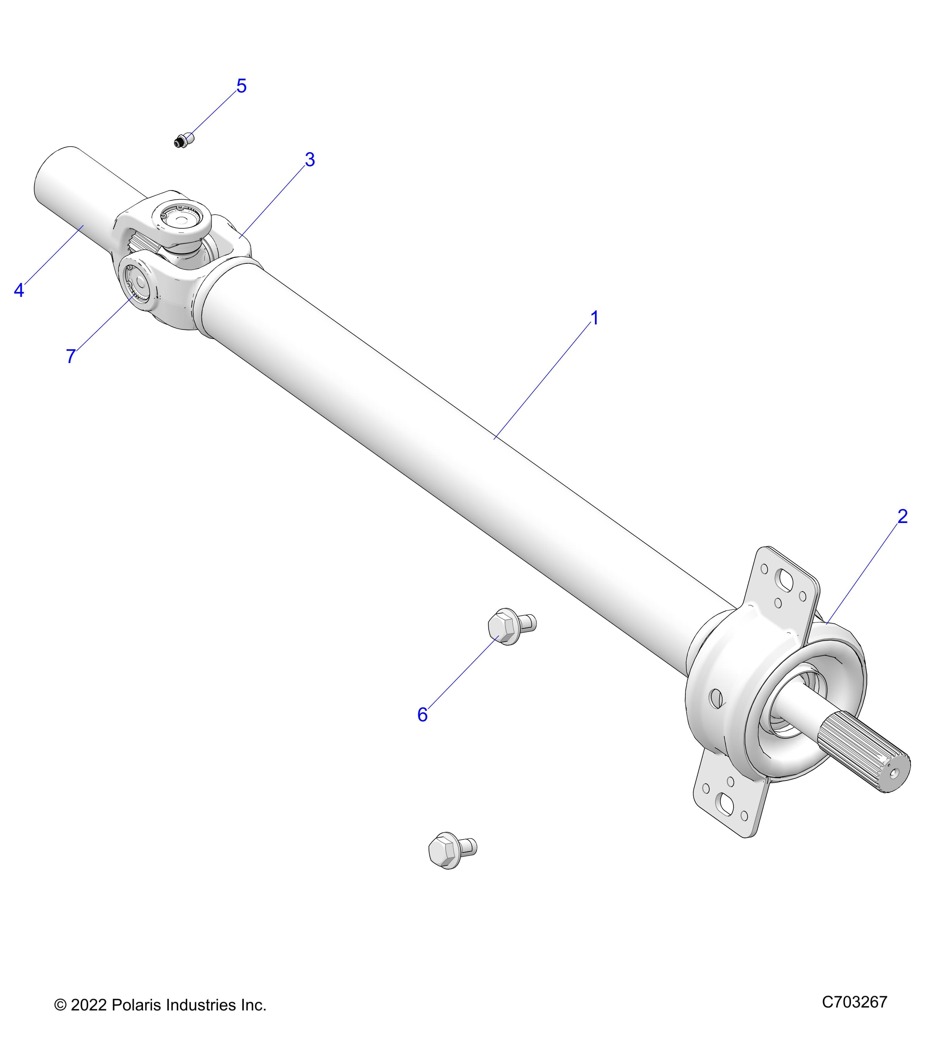 2026 RZR PRO R4 ULTIMATE β DRIVE TRAIN, PROP SHAFT,MID, BEARING - Z26R4K2KAC/BC/AR/BR/AJ/BJ/AV/BV (C703267) diagram