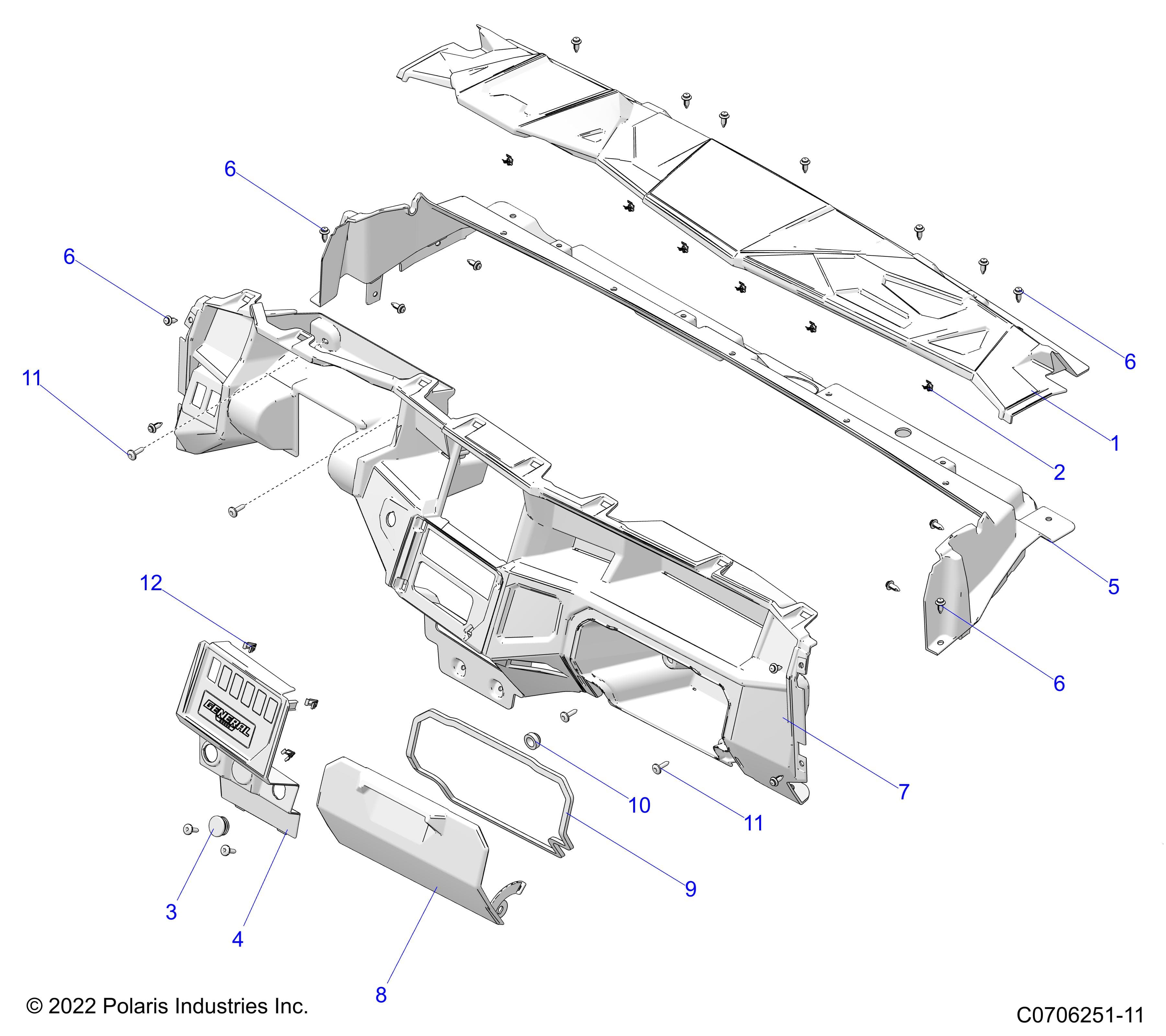 2026 GENERAL XP 1000 ULTIMATE β BODY, DASH diagram