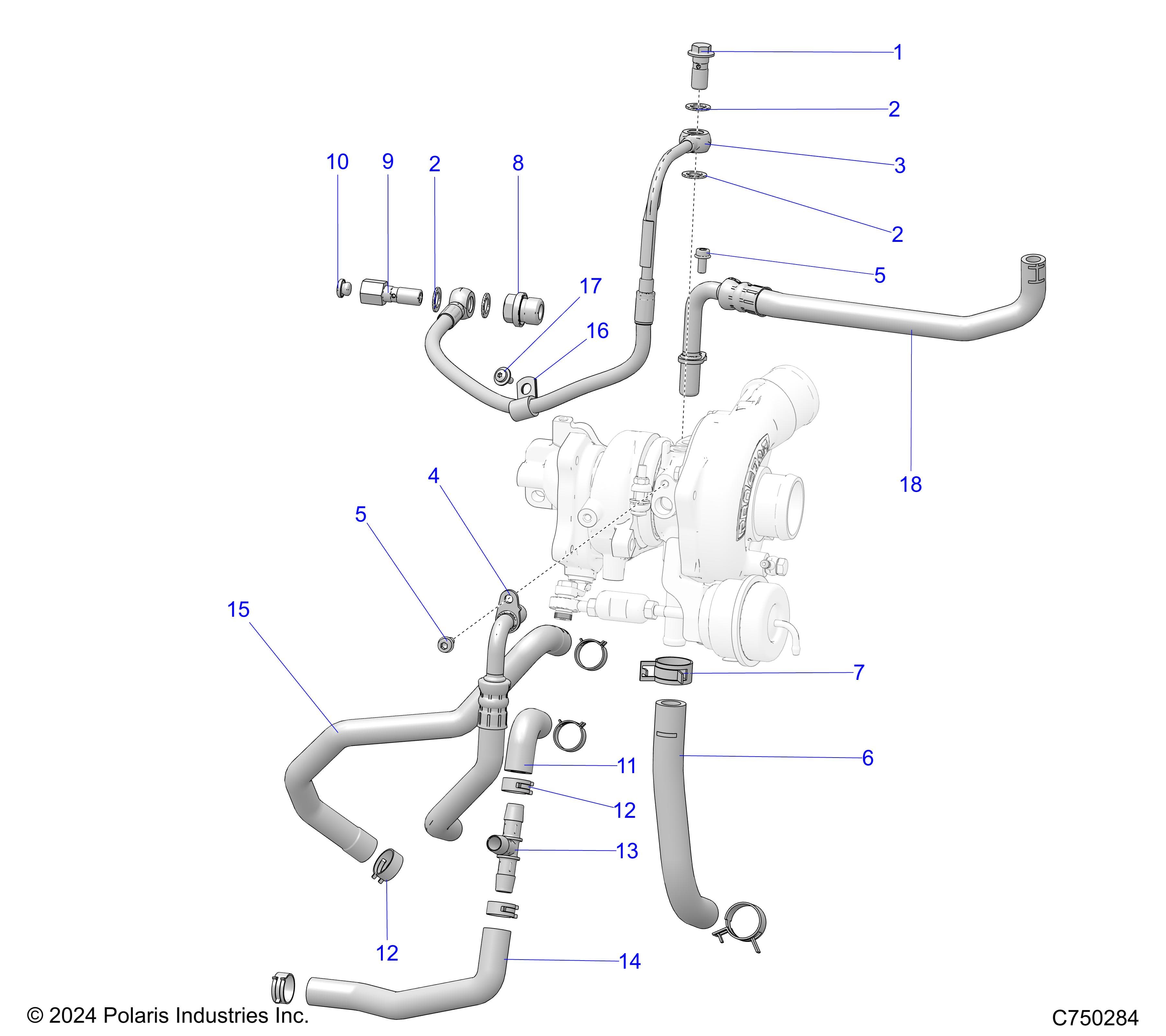 2026 RZR PRO S4 ULTIMATE EVP,LE β ENGINE, TURBO COOLING AND OIL - Z26S4P92BL (C750284) diagram