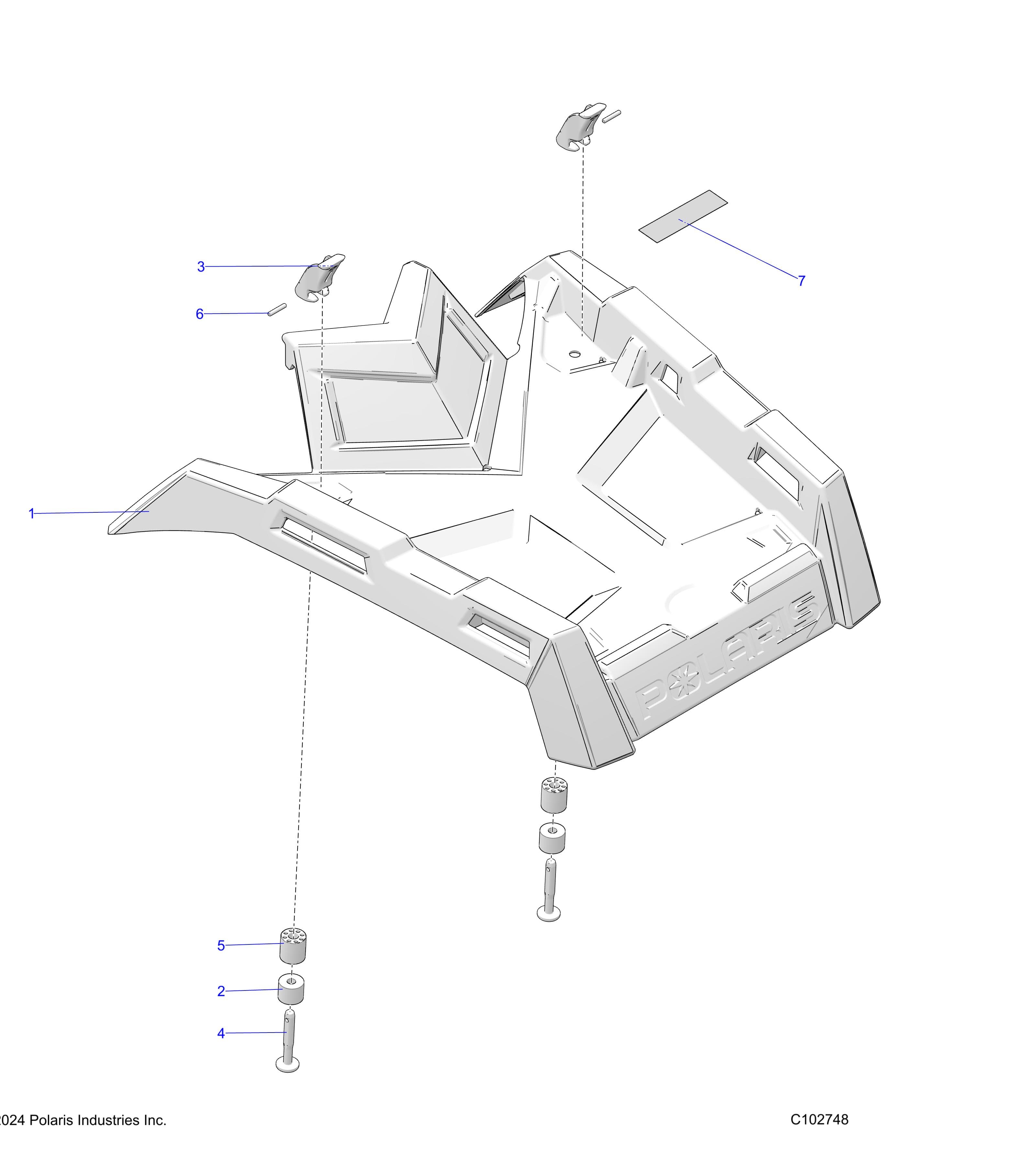 2026 SCRAMBLER 850 48" R02 - A26SVA85A4 β BODY, FRONT RACK - A26SVA85A4 (C102748) diagram