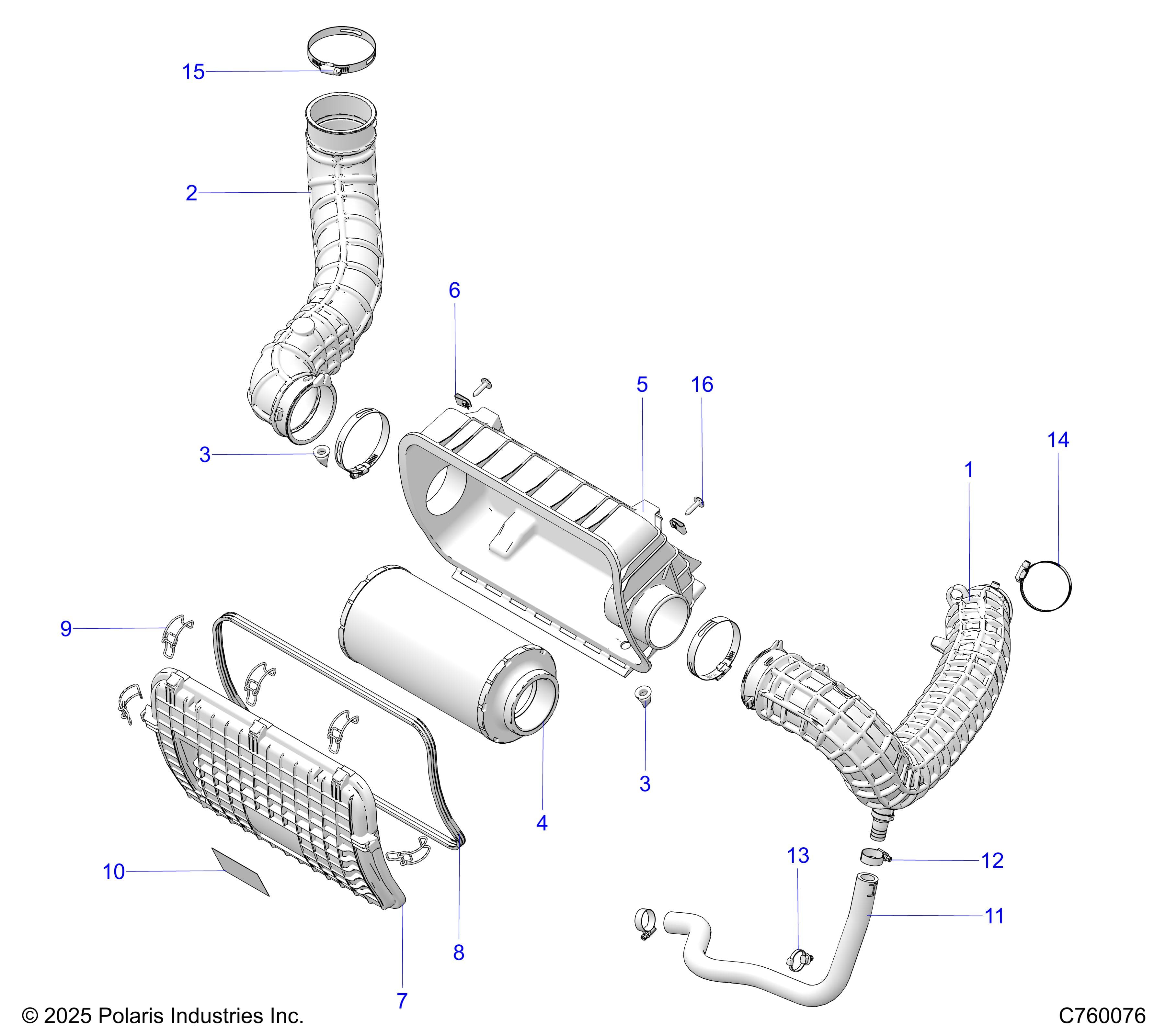 2026 RZR XP S 1000 ULTIMATE β ENGINE, AIR INTAKE - Z26NEY99A4/B4/A6/B6 (C760076) diagram