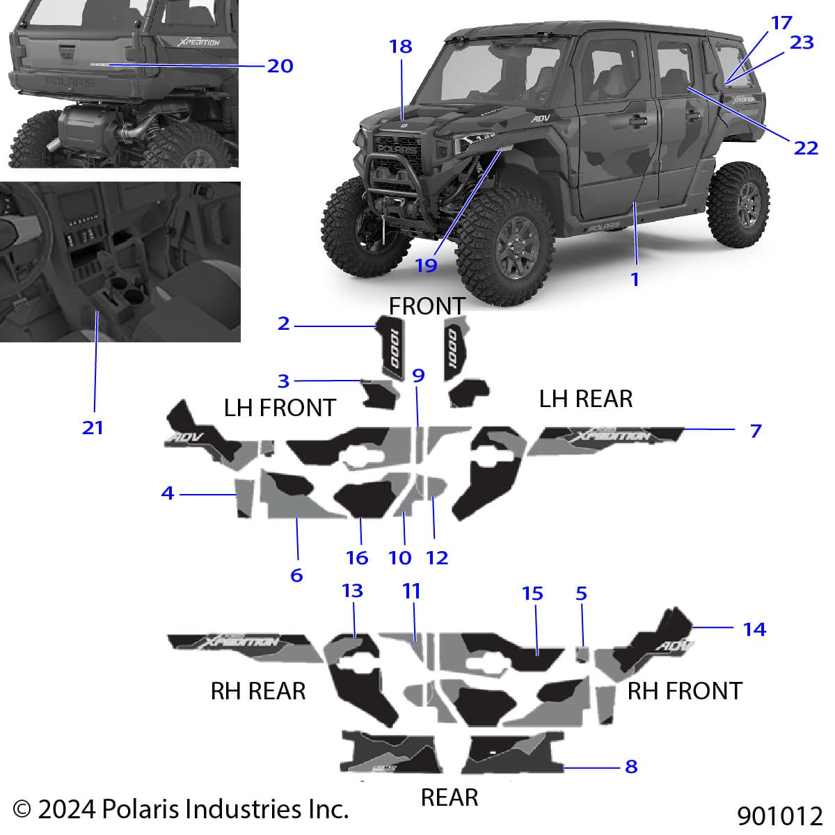 2026 POLARIS XPEDITION ADV 5 NORTHSTAR — BODY, DECALS, GRAPHICS - G26GZW99AJ/BJ diagram