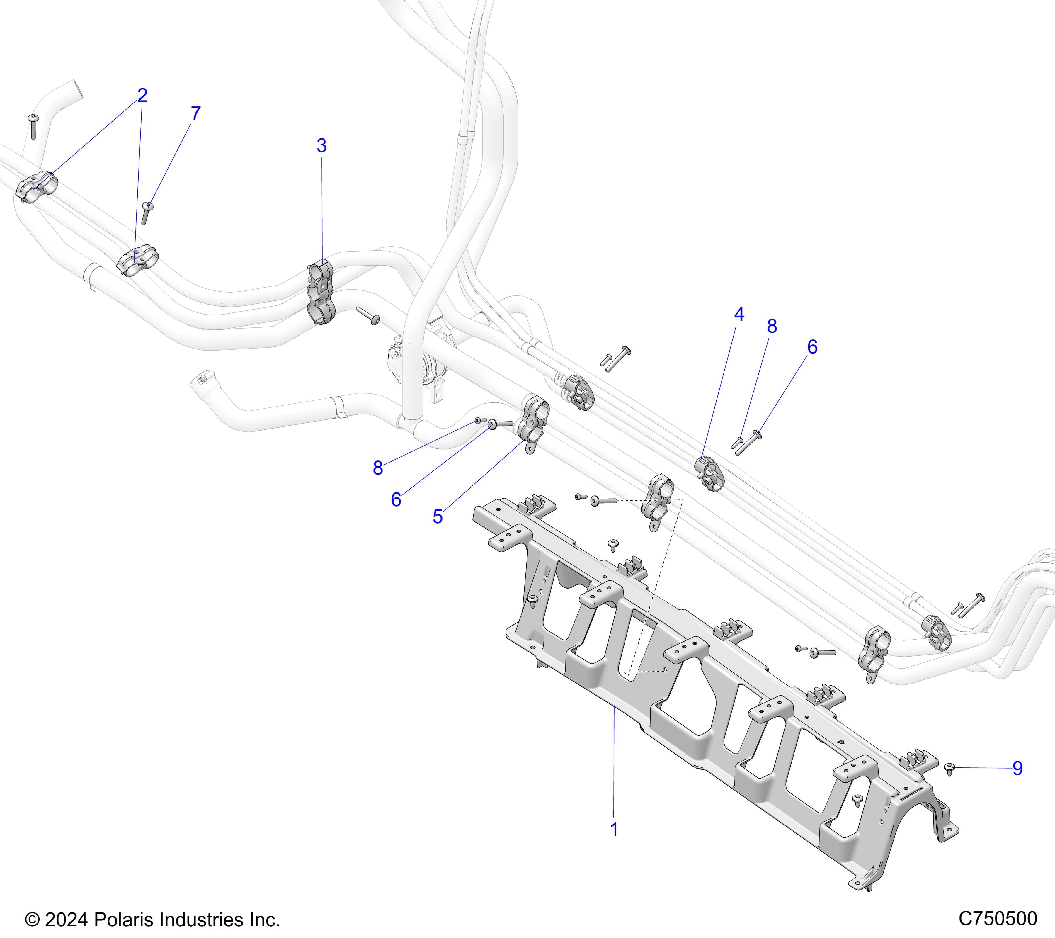 2026 RZR PRO S SPORT β ENGINE, COOLING MOUNTING - Z26SPE92A4/B4/A6/B6 (C750500) diagram