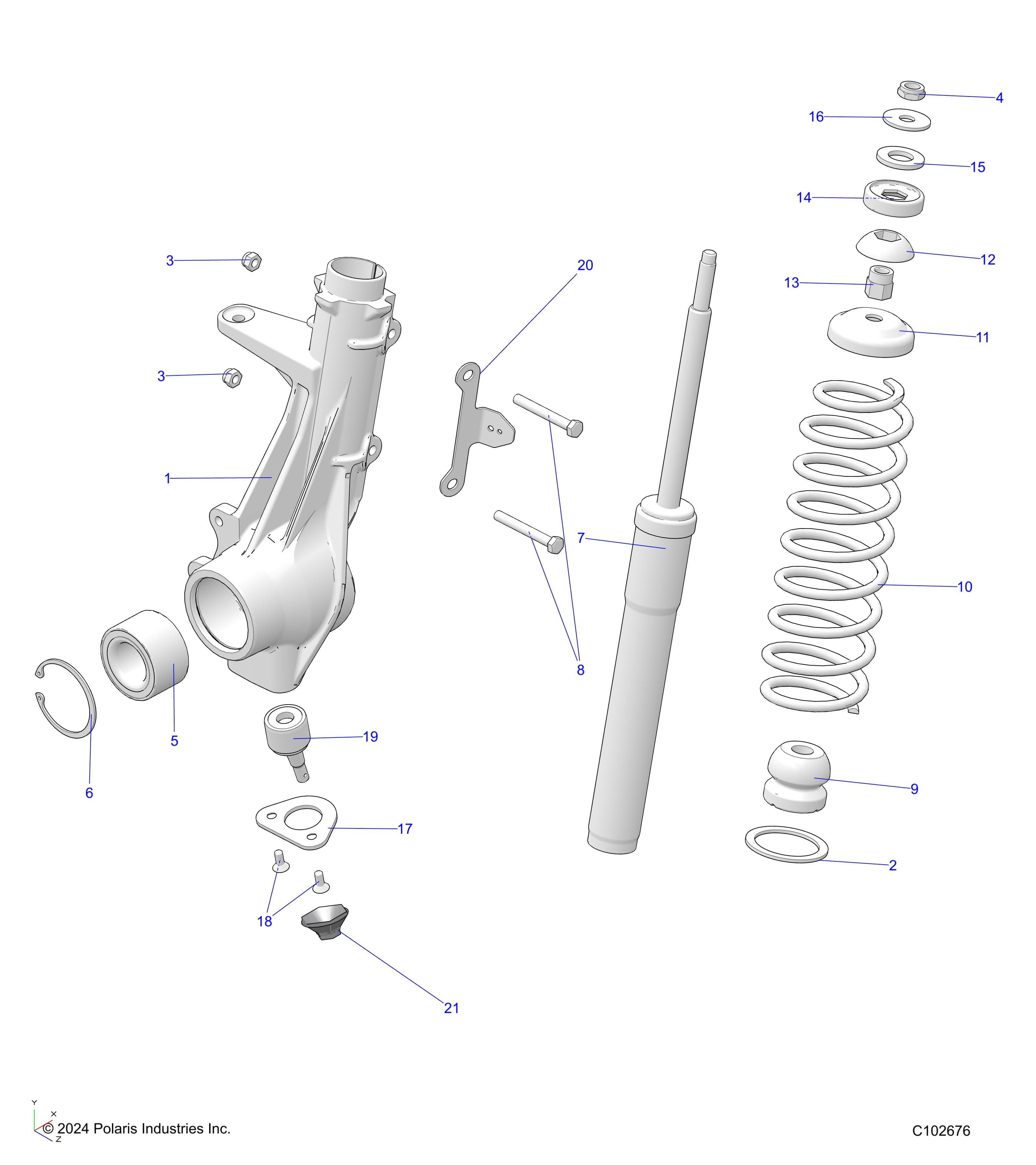 2026 SPORTSMAN TOURING 570 β SUSPENSION, FRONT STRUT - A26SDA57A7 (C102676) diagram