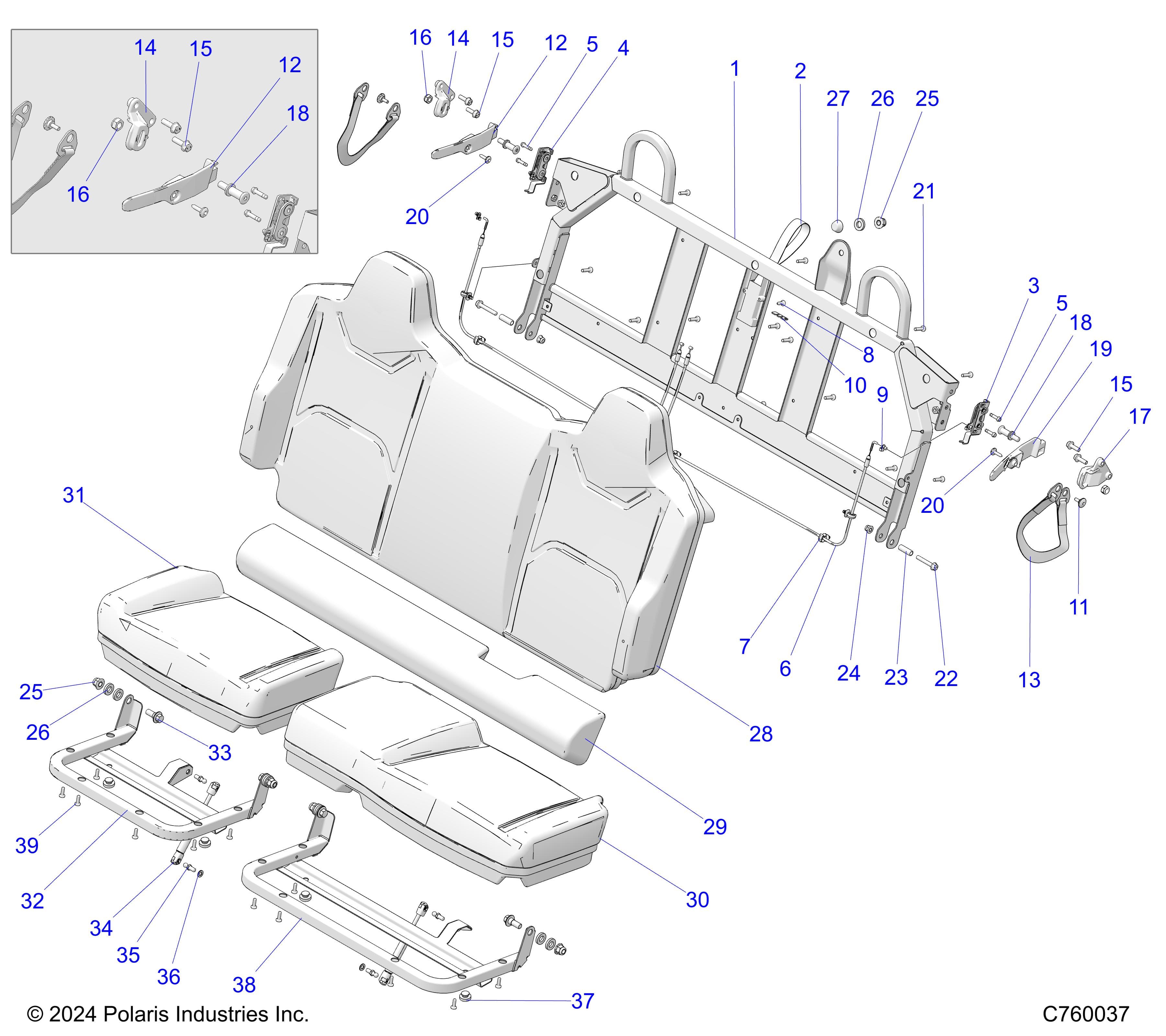 2026 POLARIS XPEDITION ADV 5 NORTHSTAR β BODY, SEAT ASM., REAR diagram
