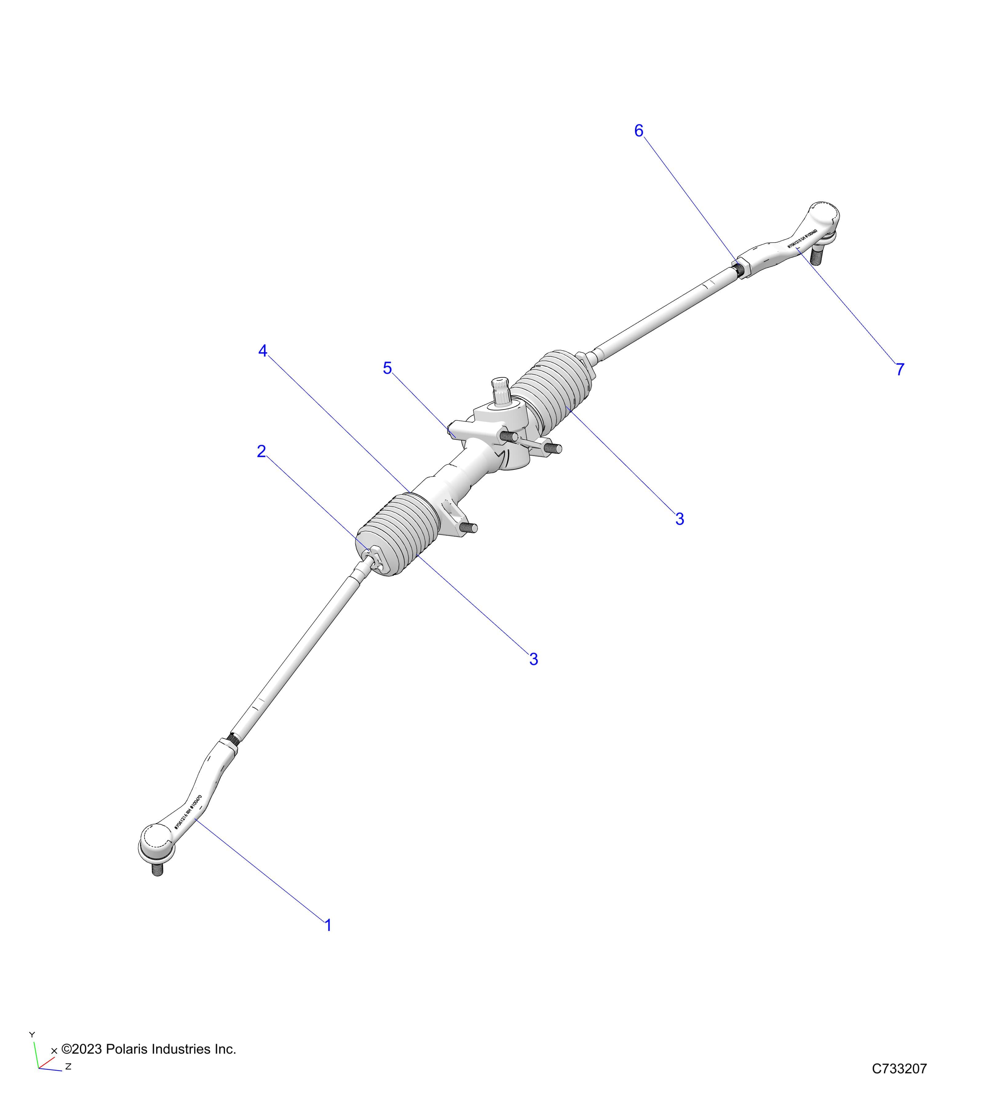 2026 RANGER 1000 XP CREW NORTHSTAR TEXAS EDITION β STEERING, GEARBOX - R26RST99AL (C733208) diagram