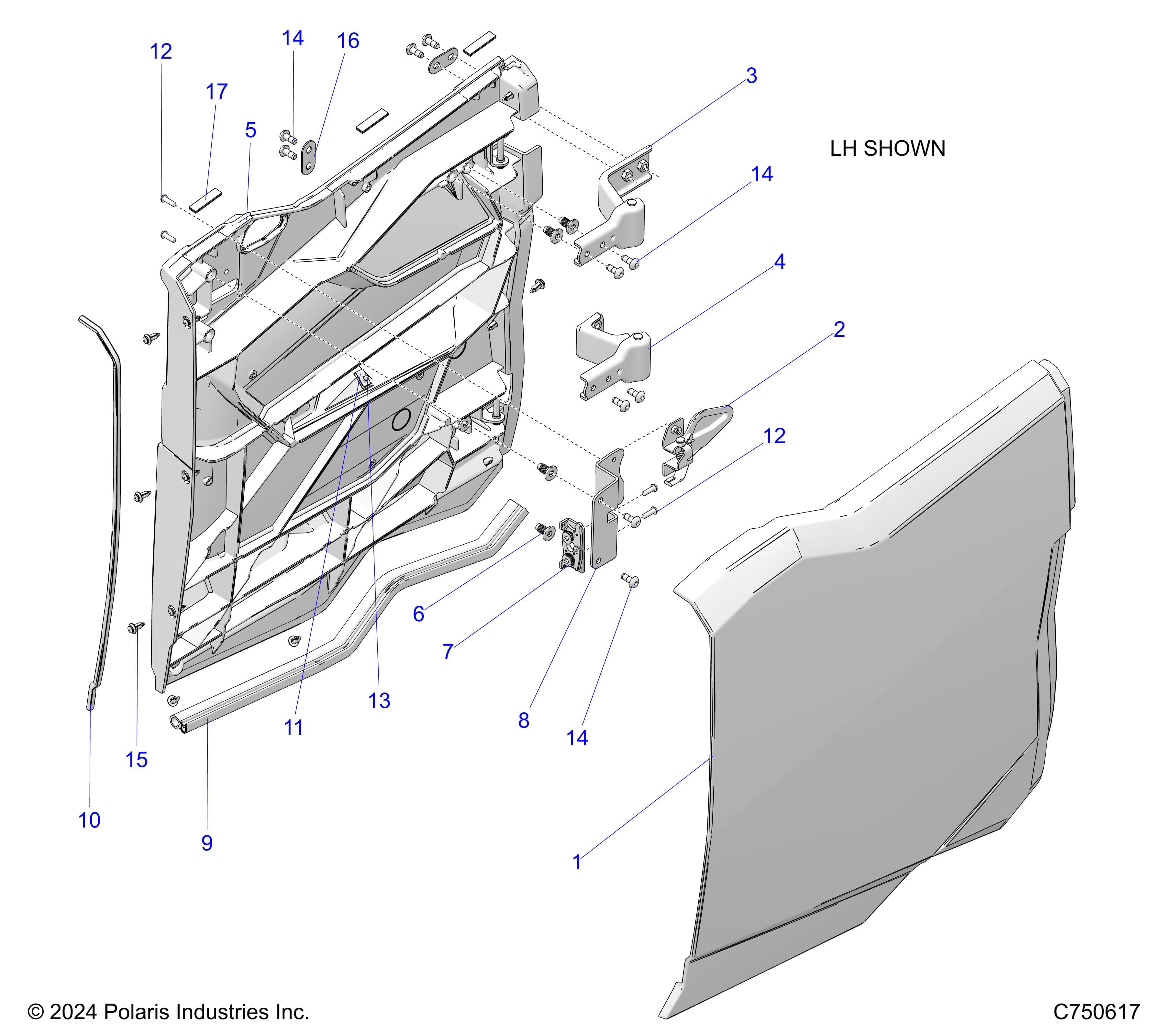2026 RZR PRO S4 ULTIMATE EVP,LE β BODY, DOORS, REAR - Z26S4P92BL (C750617) diagram
